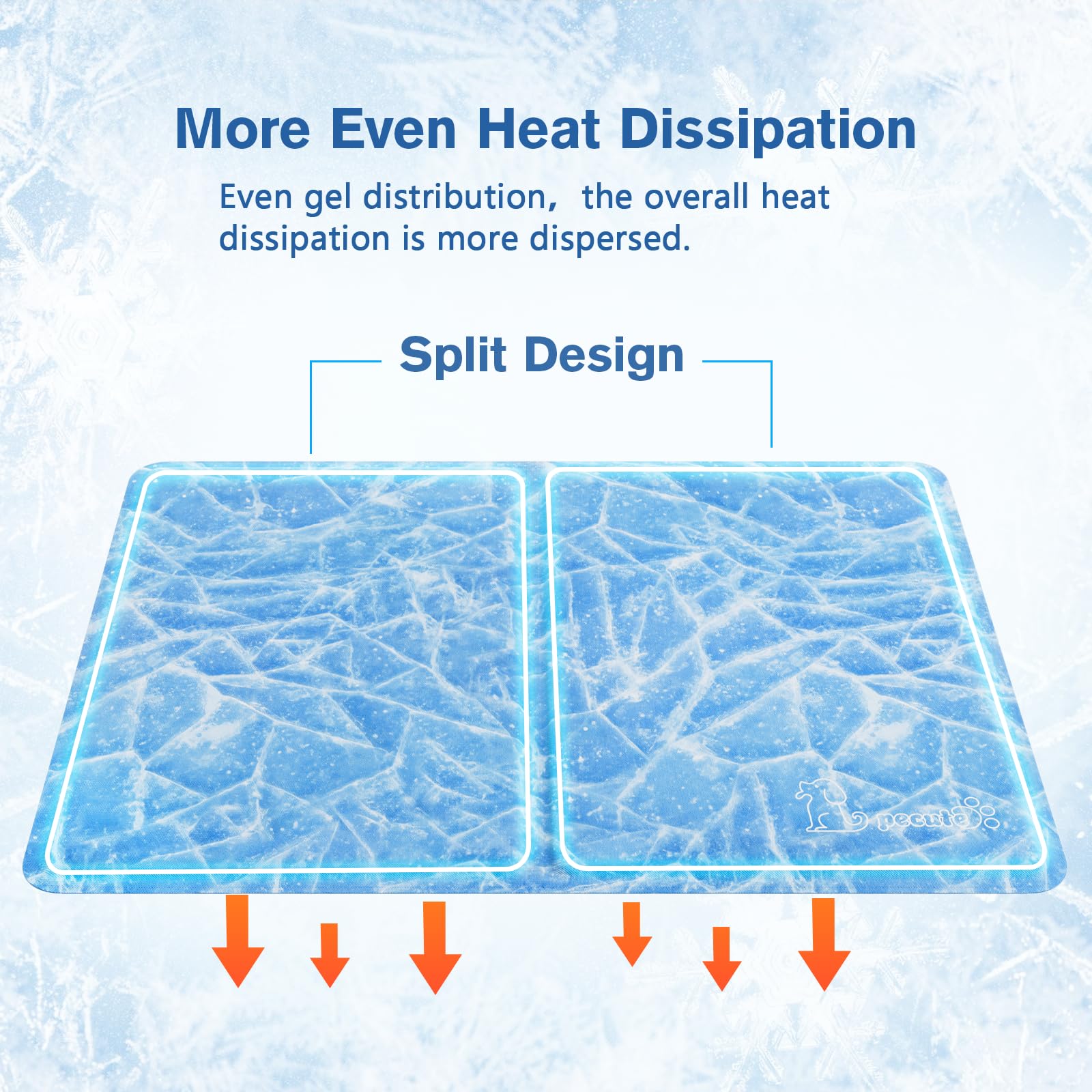Pecute M-XL Dog Cooling Mat Ice Cracks