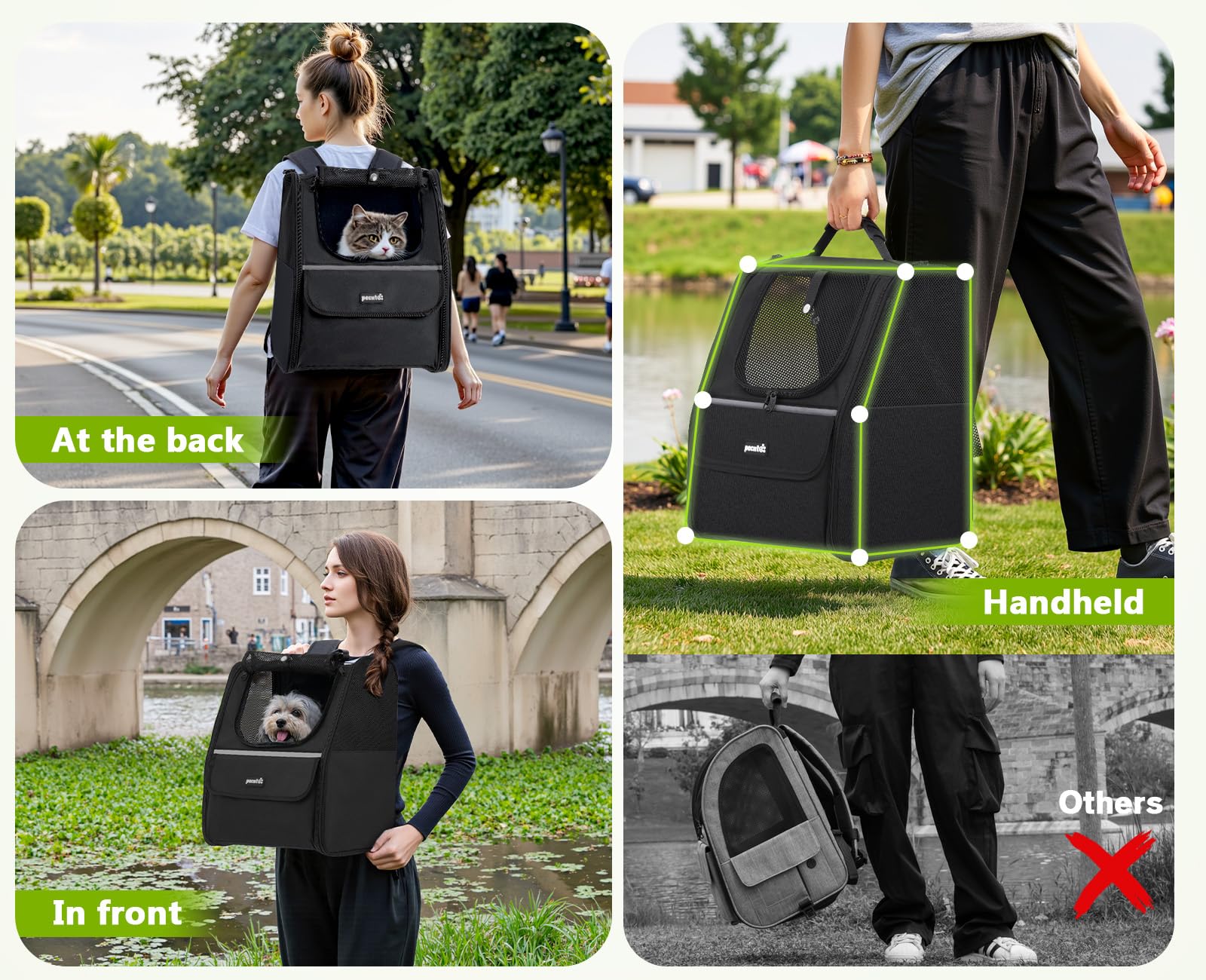 Pecute Trapezoidal Cat Carrier Pet Backpack