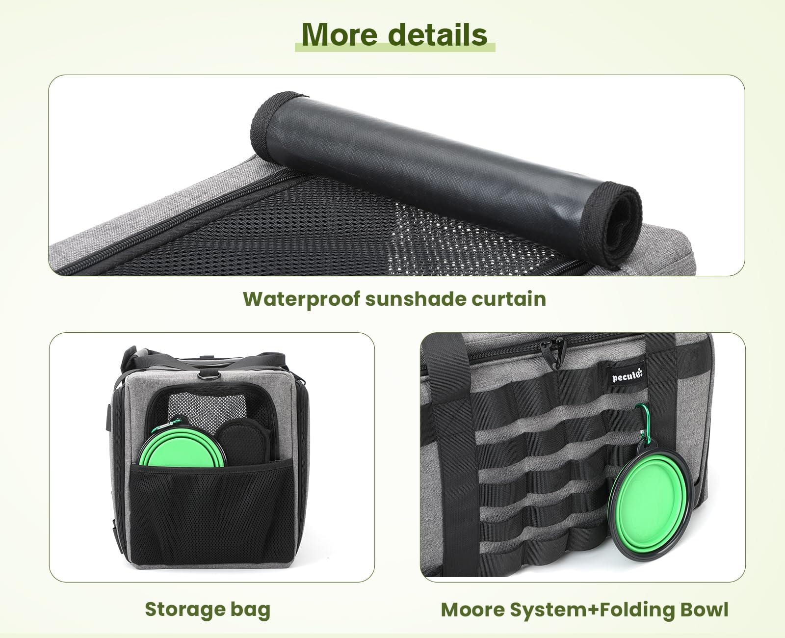 Pecute Airline Approved Cat Carrier Expandable Pet Carrier up to 5kg/12lbs