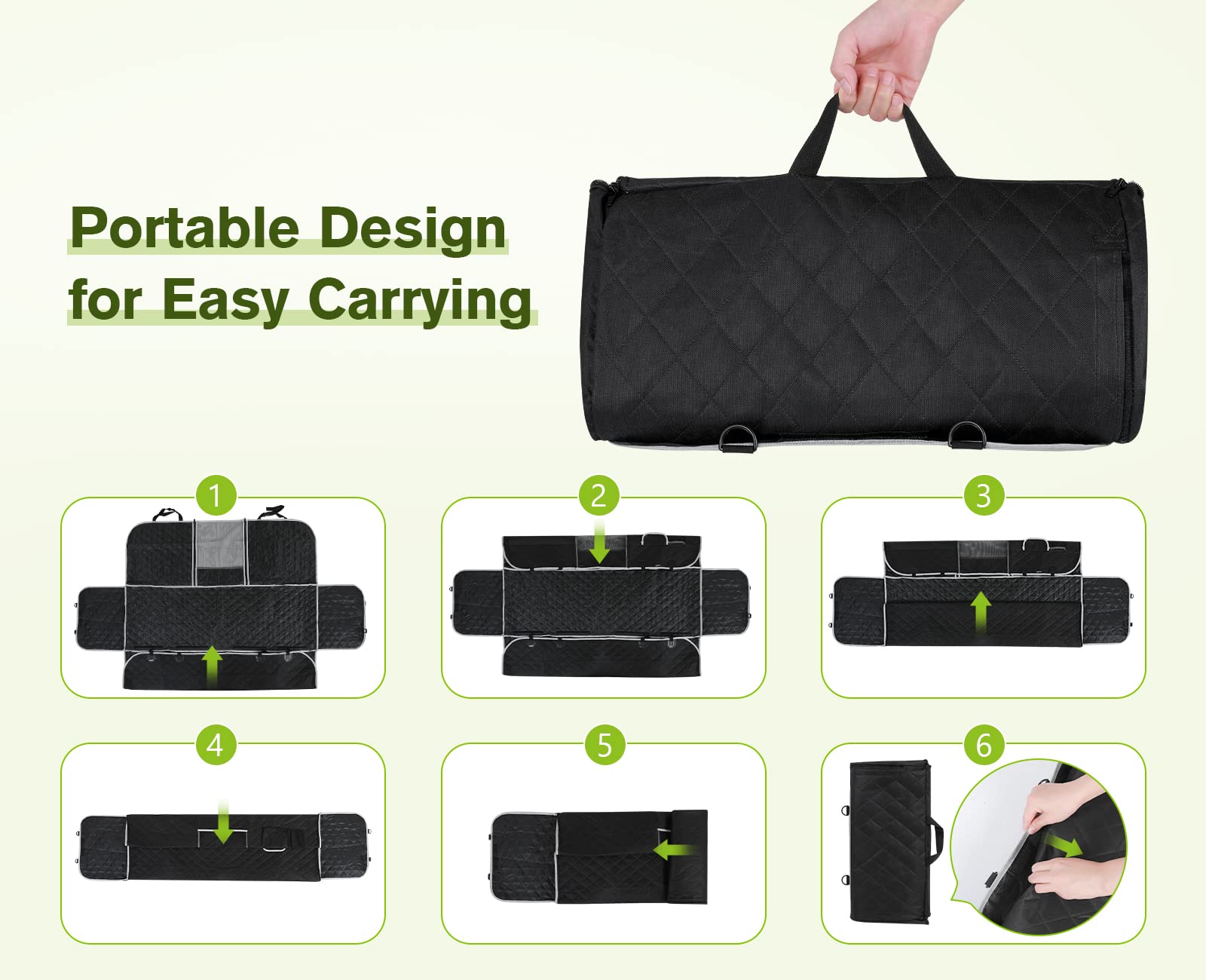 Housse de siège pour chien 100% étanche Pecute (Black Rhombus)