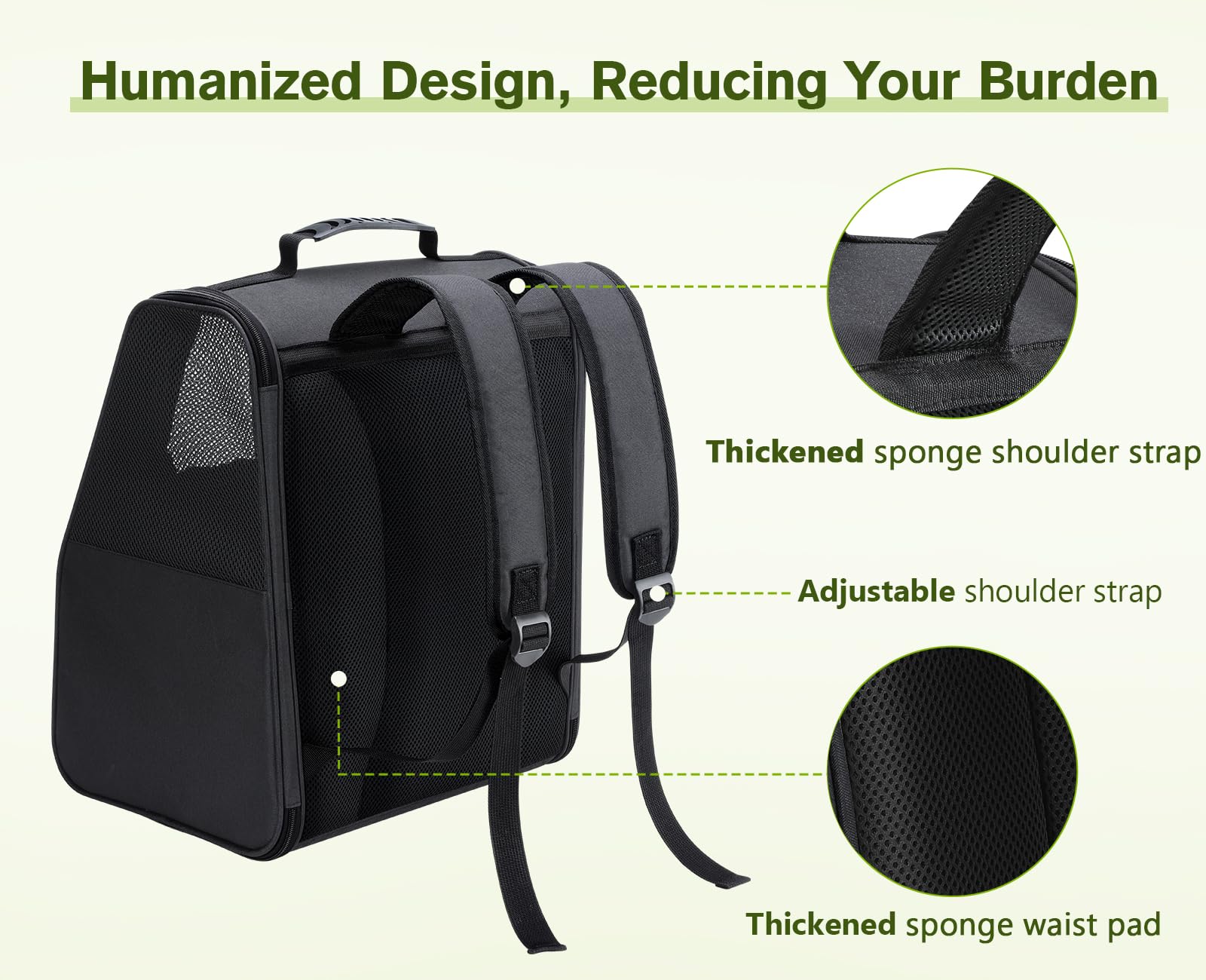 Pecute Trapezoidal Cat Carrier Pet Backpack