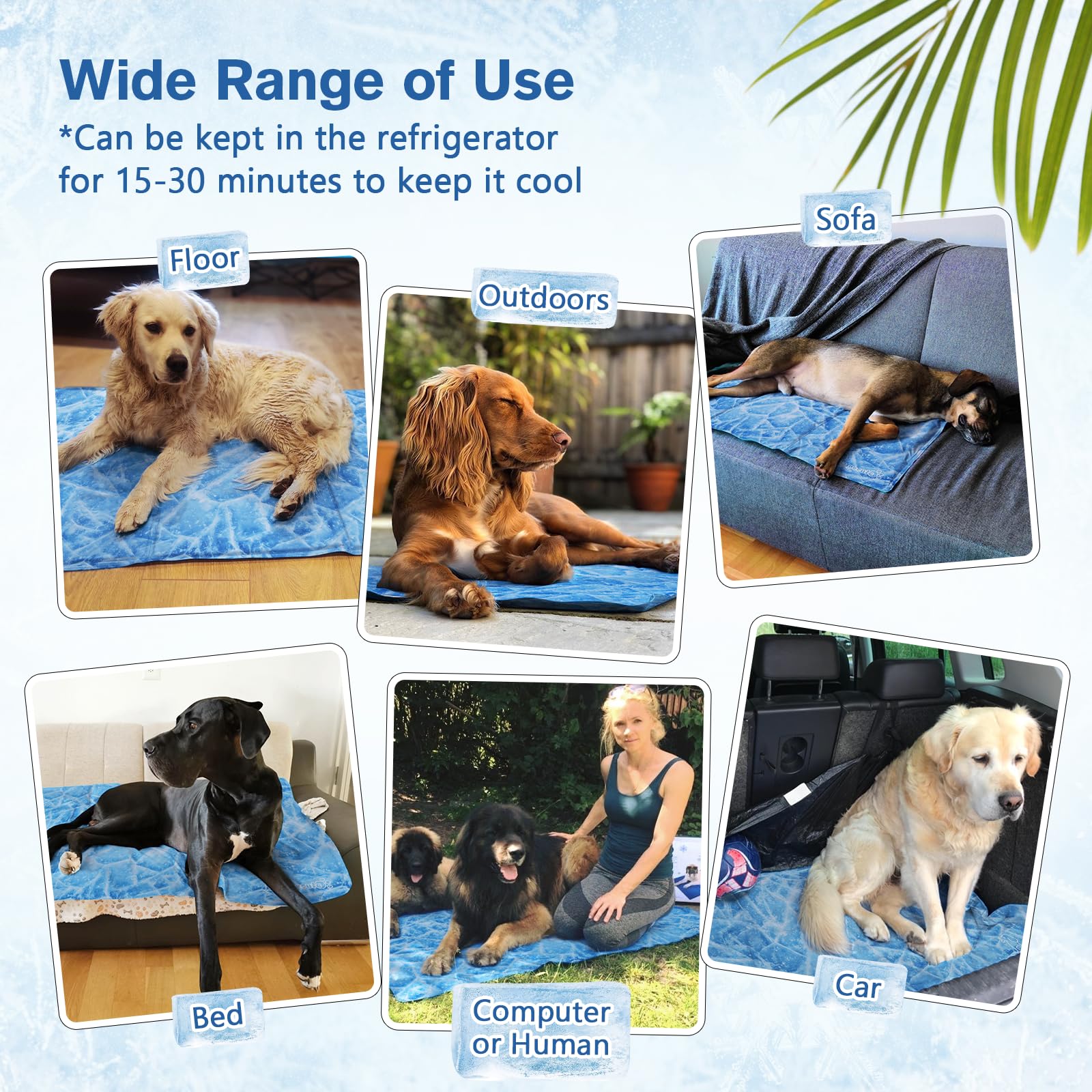 Pecute M-XL Dog Cooling Mat Ice Cracks