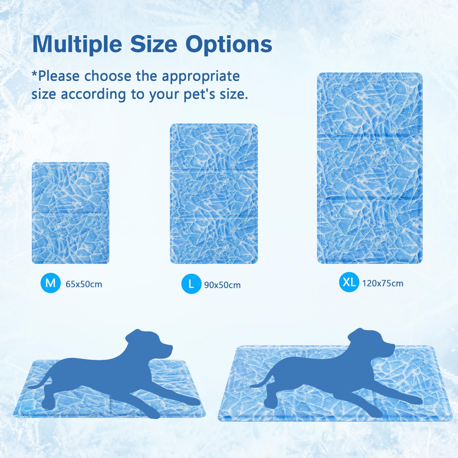 Pecute M-XL Dog Cooling Mat Ice Cracks