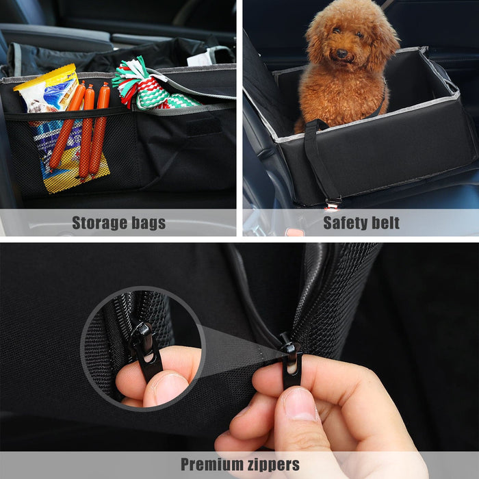 Pecute Dog Car Seat Cover for Front Seats (Black).