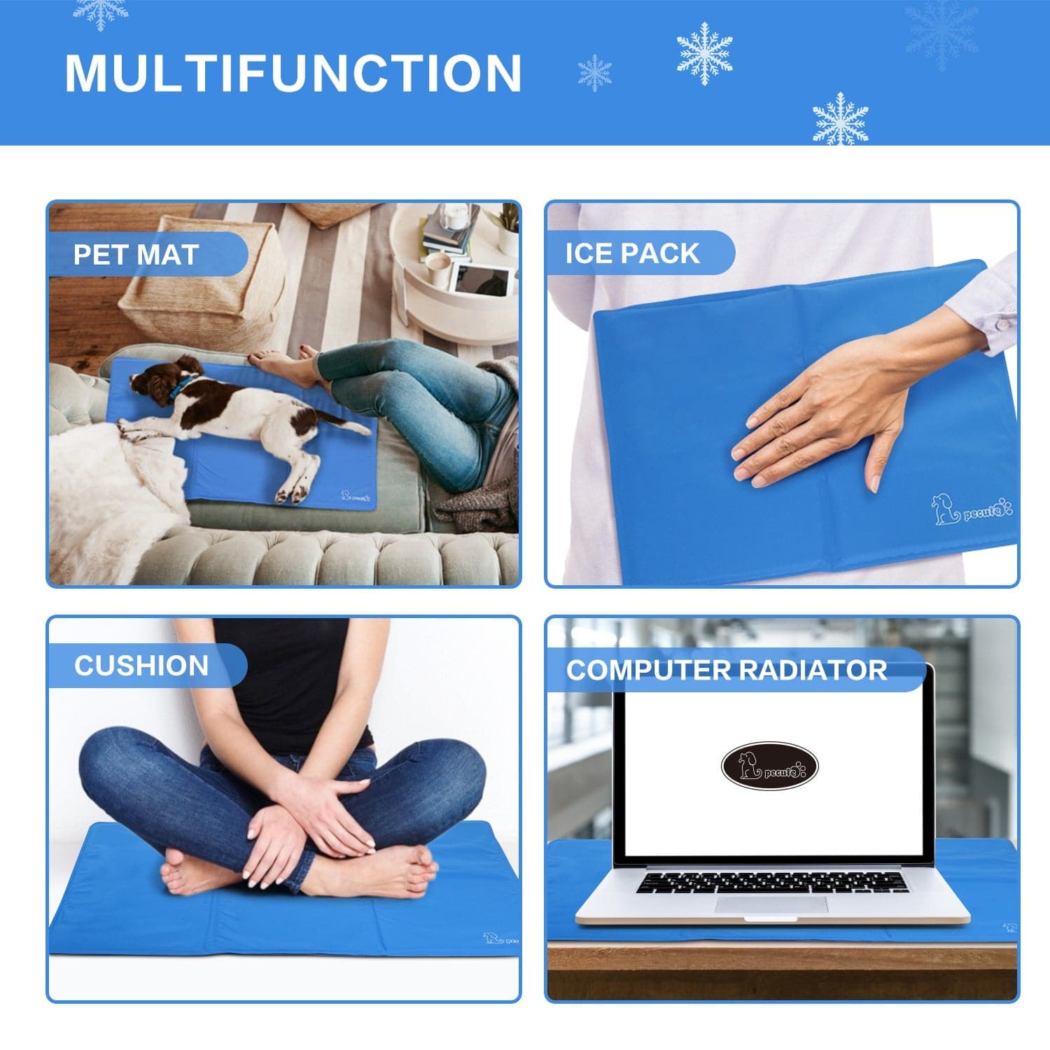 Pecute Dog Cooling Mat Blue(L).