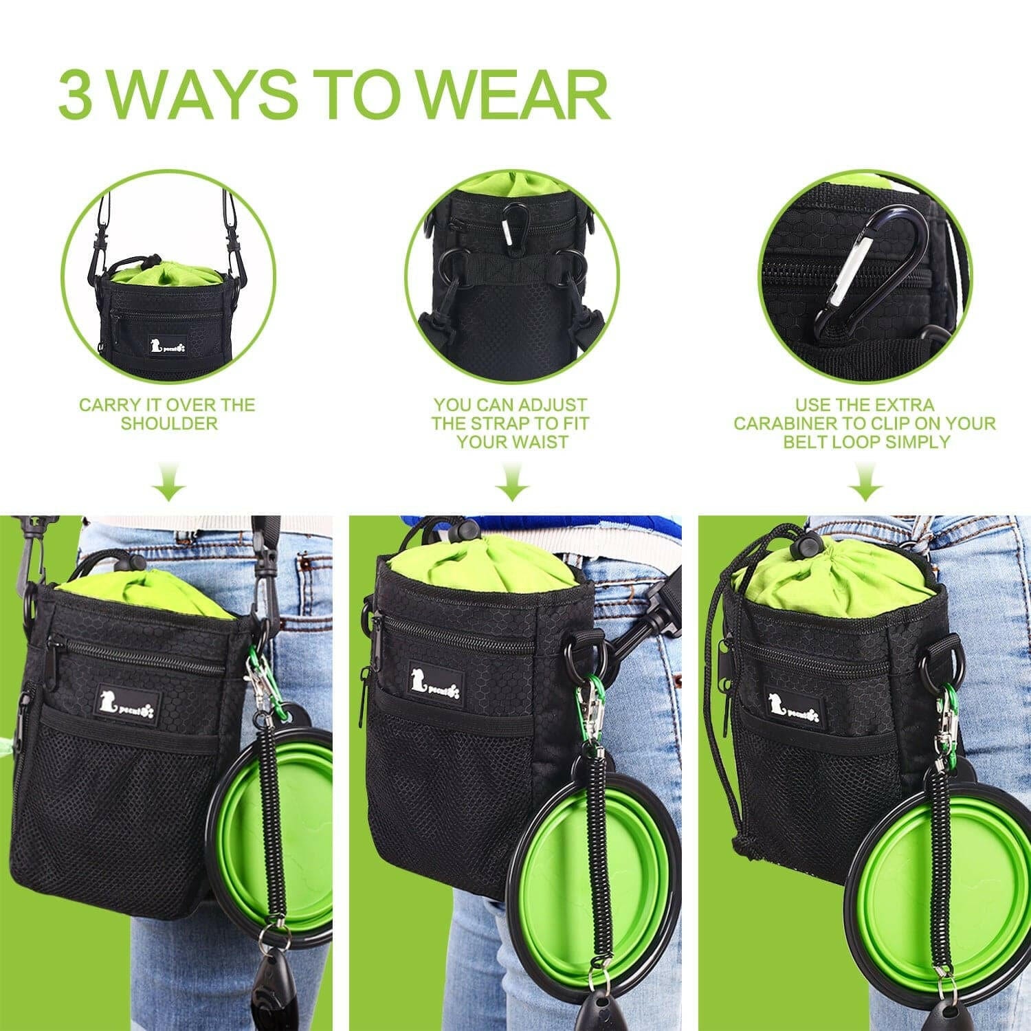 Pecute Waterproof Dog Treat Pouch Bag.