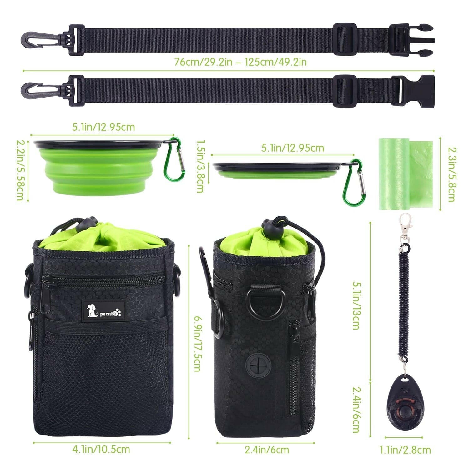 Pecute Waterproof Dog Treat Pouch Bag.