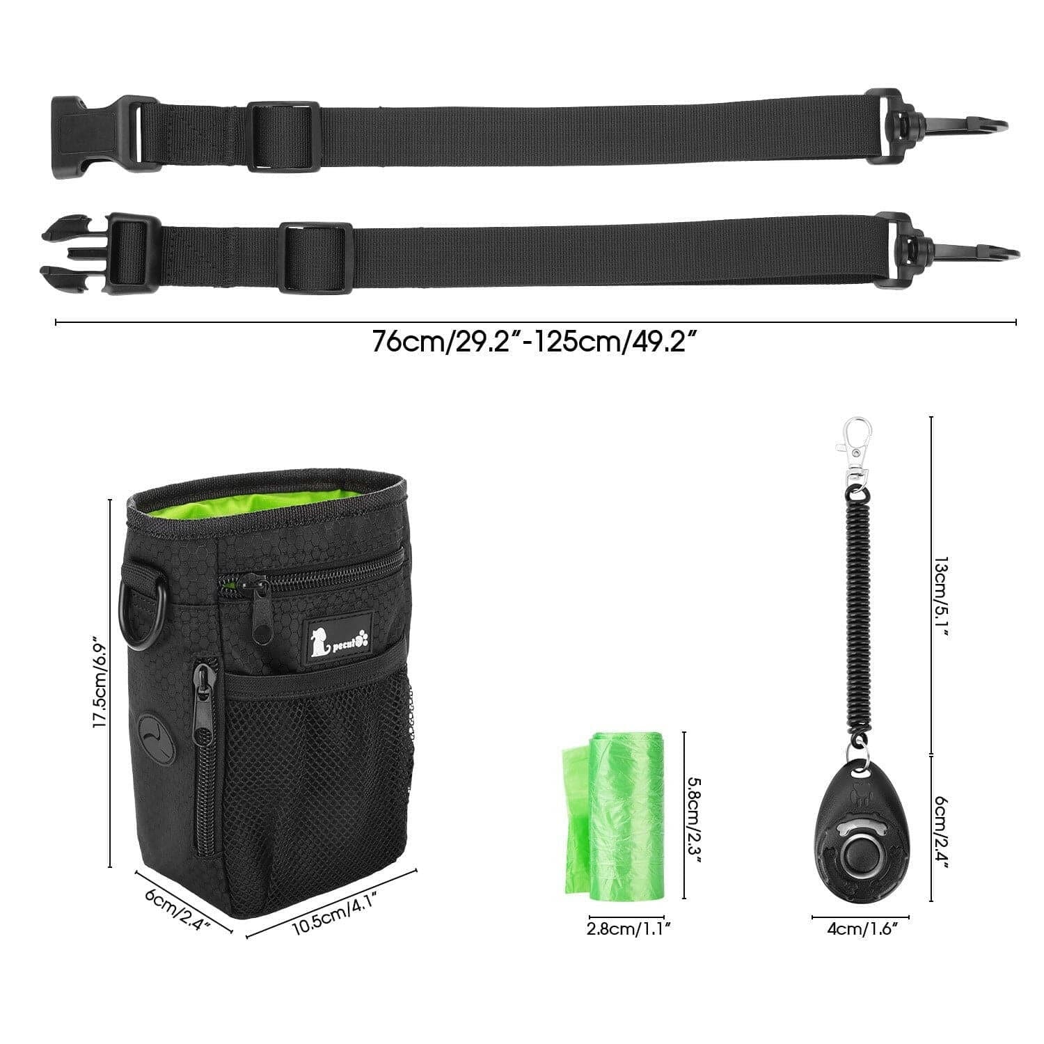 Pecute Waterproof Dog Treat Pouch Bag.