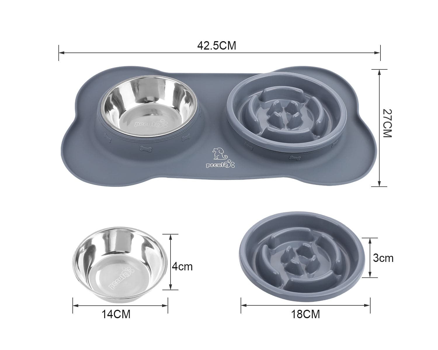 Pecute Slow Feeder Bloat Dog Bowl (500ml).