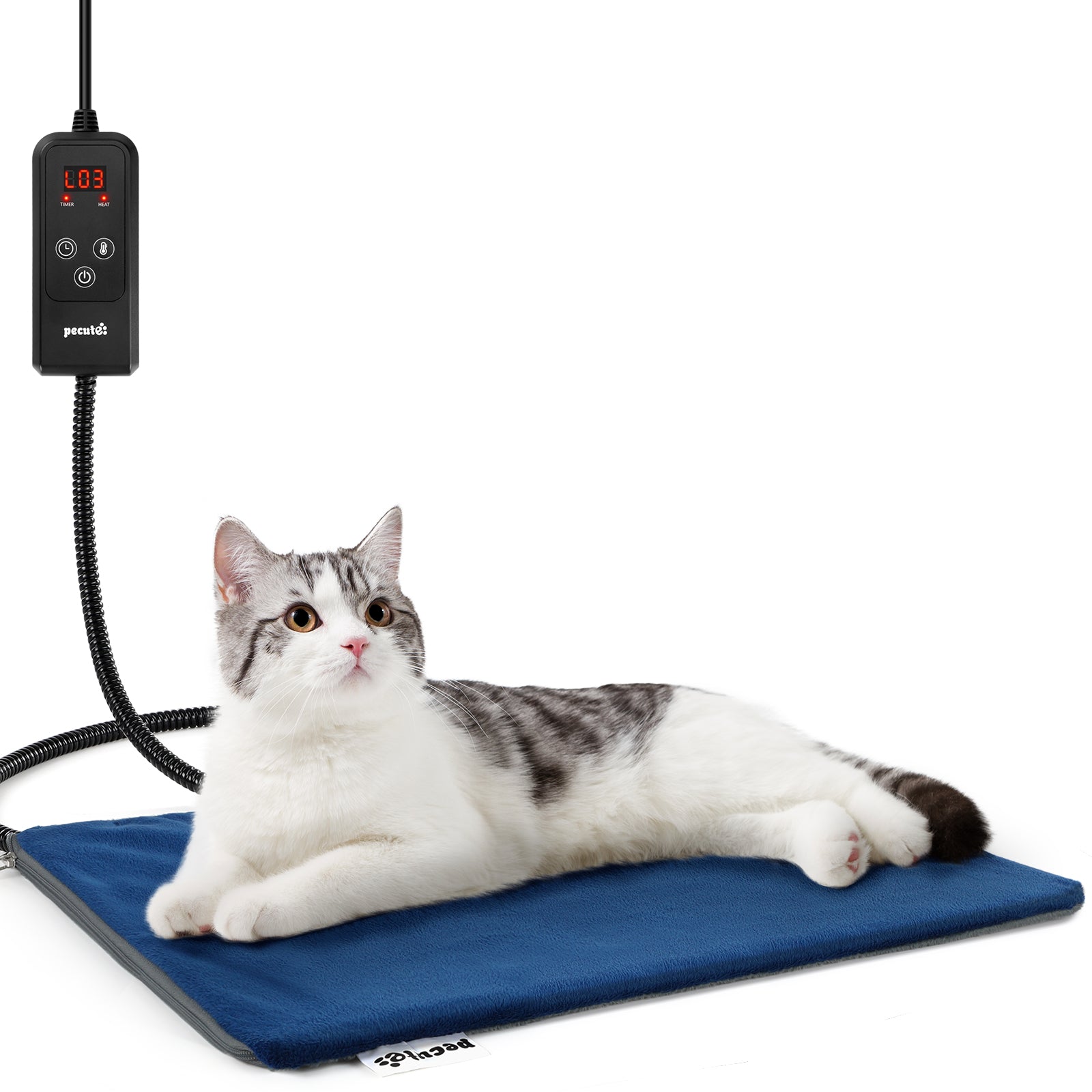 Pecute Pet Heating Pad 6 Adjustable Temperature with Timer