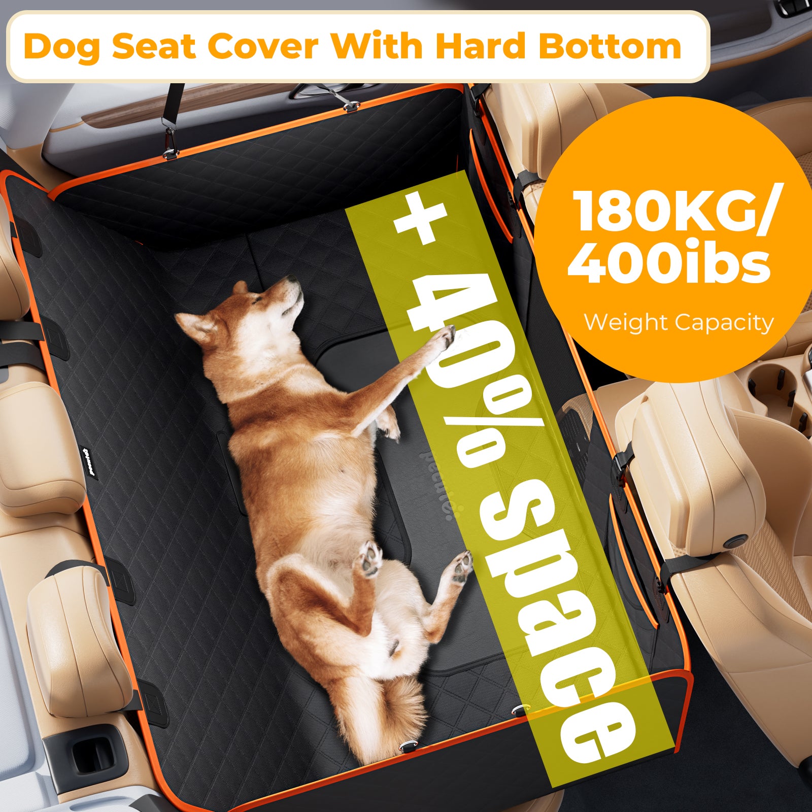 Pecute Non-slip Leather Dog Car Seat Cover