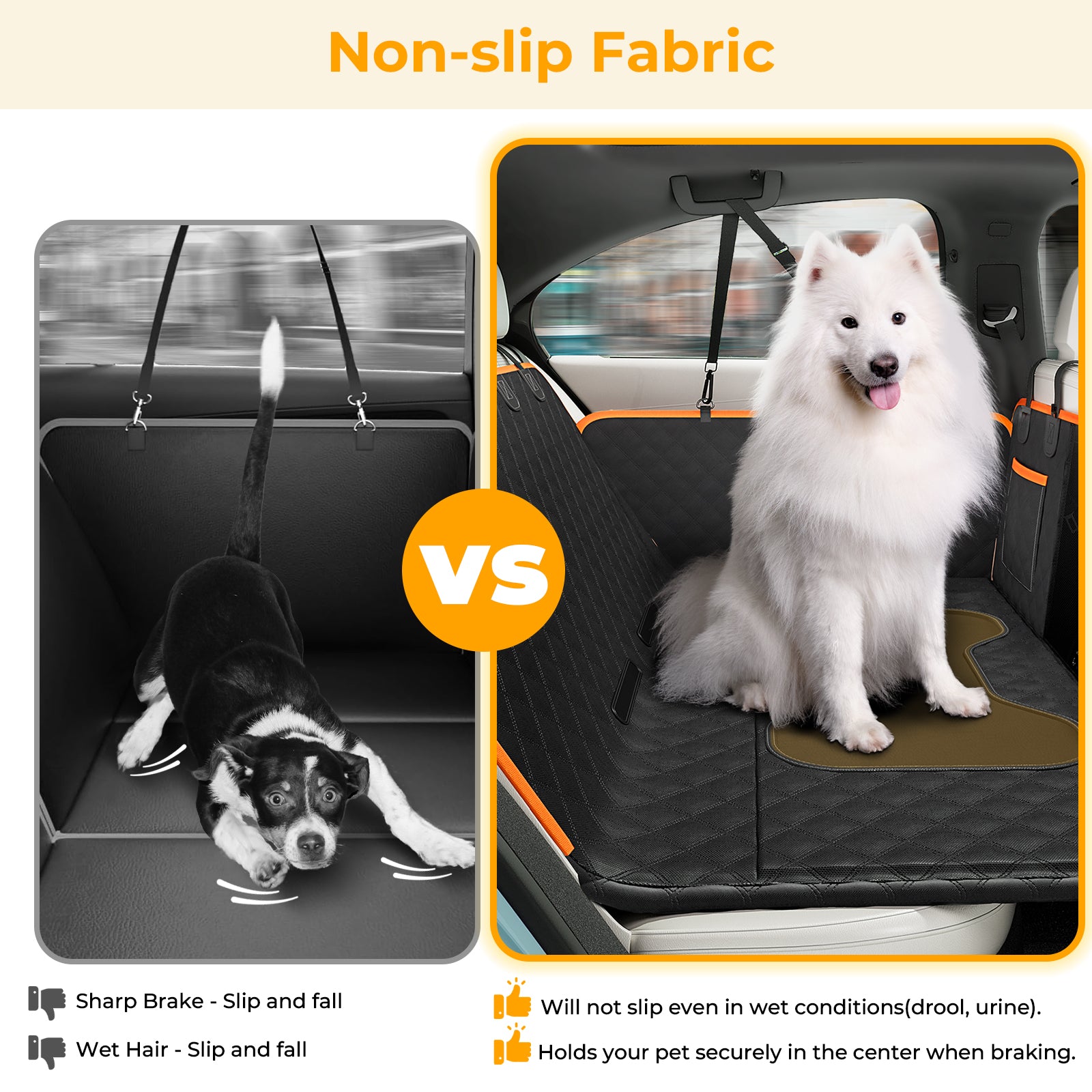 Pecute Non-slip Leather Dog Car Seat Cover