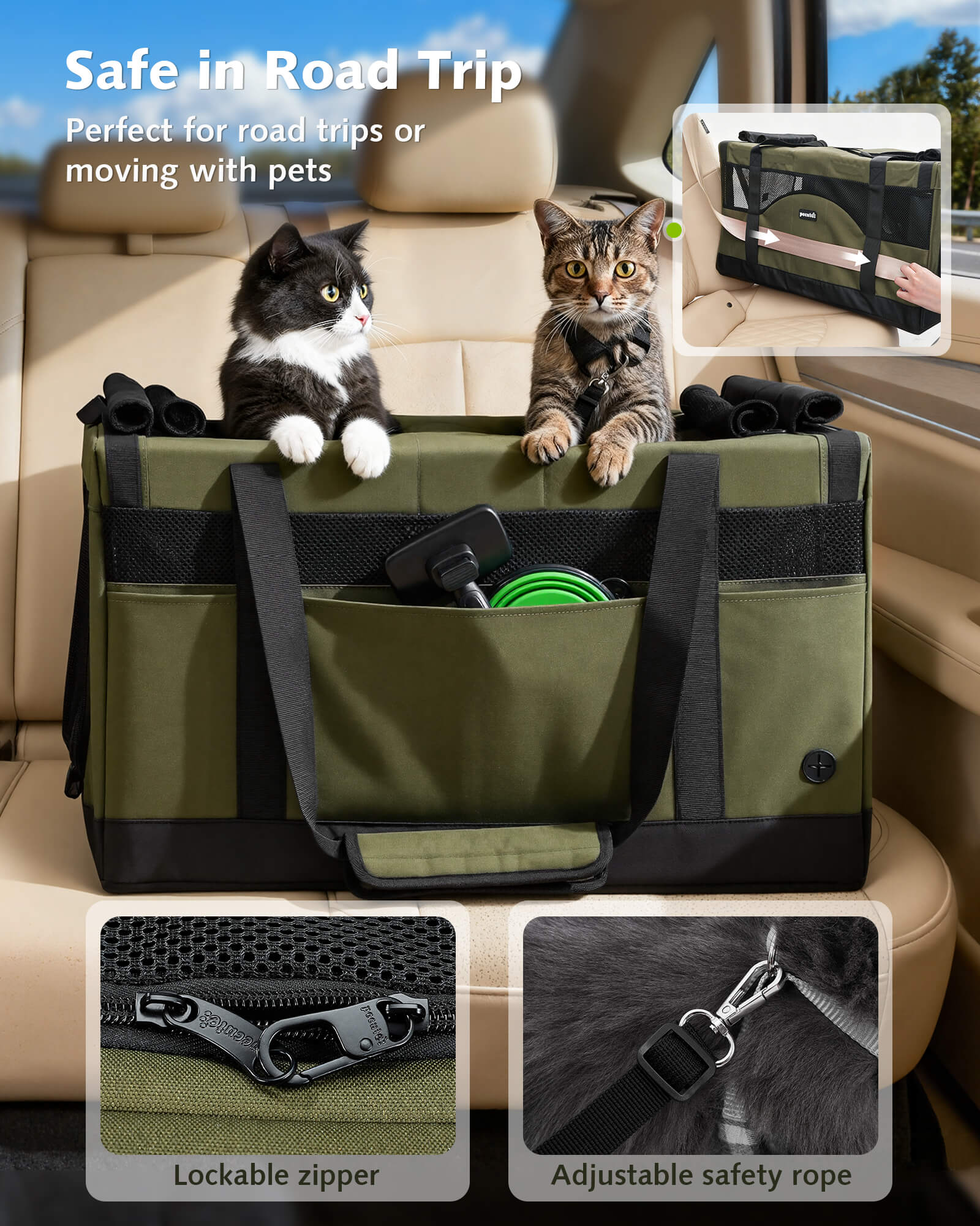 Pecute Cat Dual-Compartment Frame Handbag