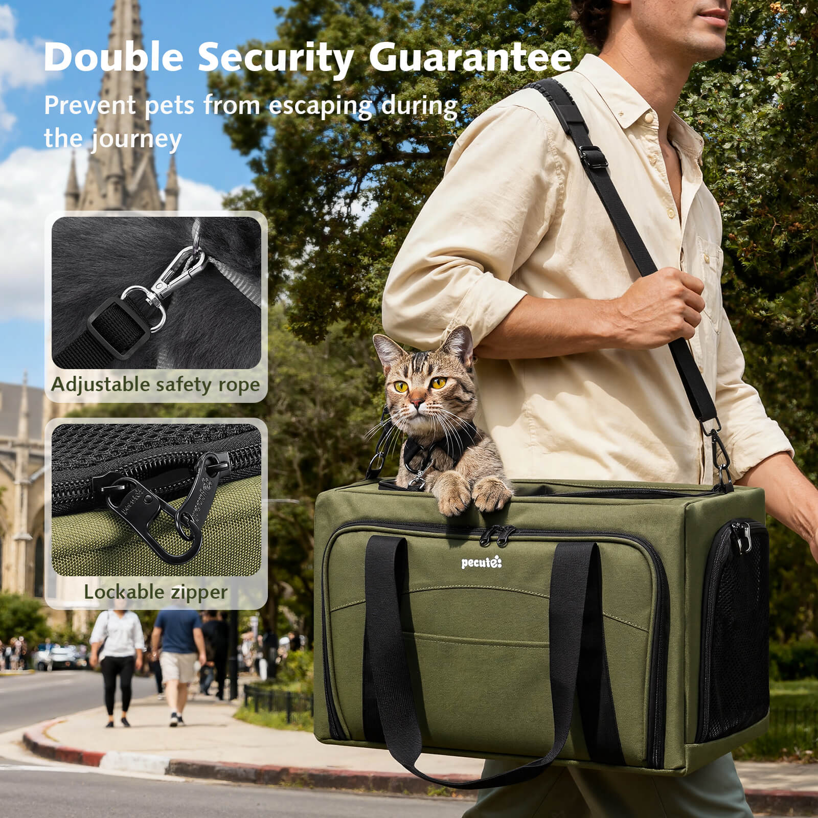 Pecute Built-in Frame Double-Sided Expandable Handbag