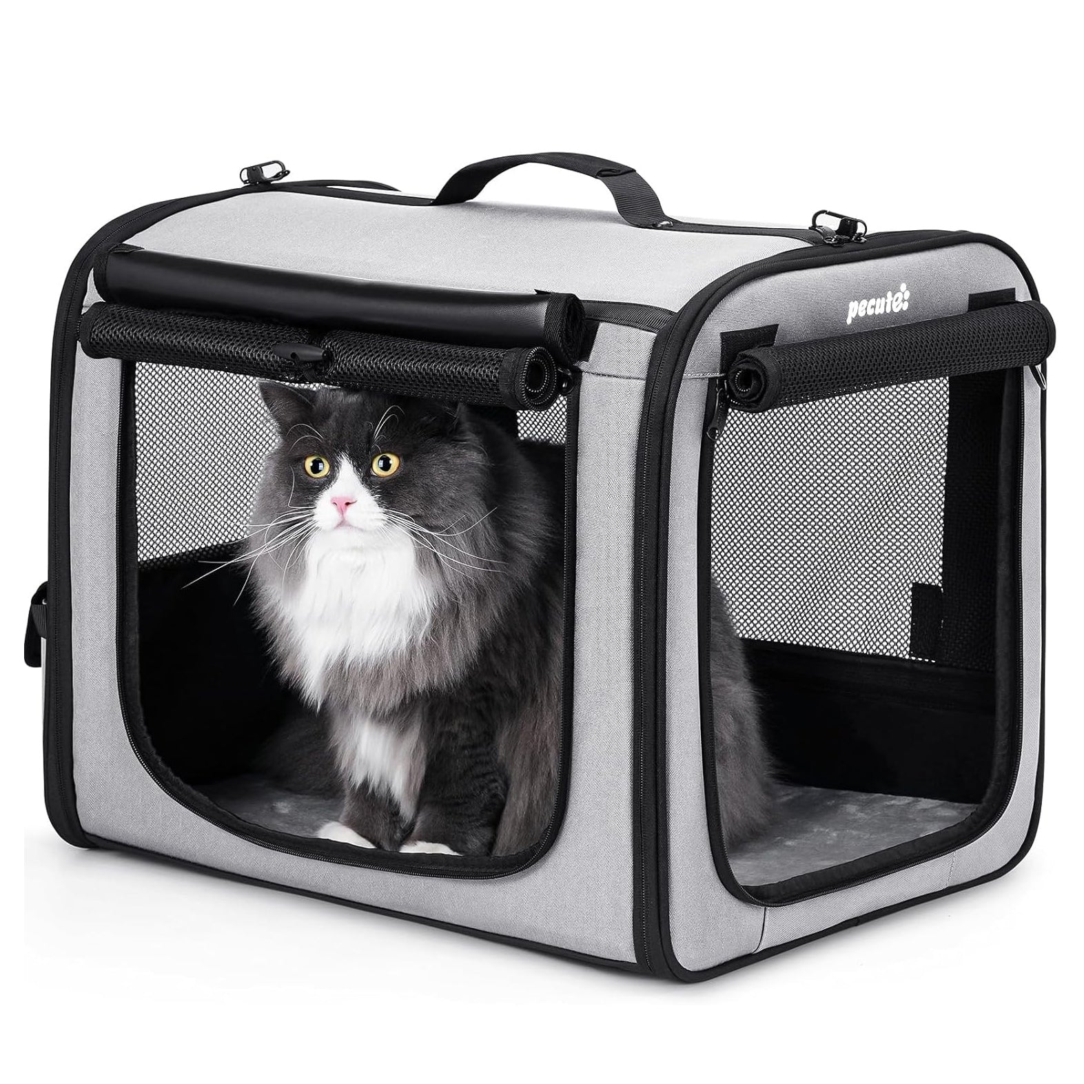 Pecute Portable Dog Car Carrier Crate Transportation Carrier Light Weight