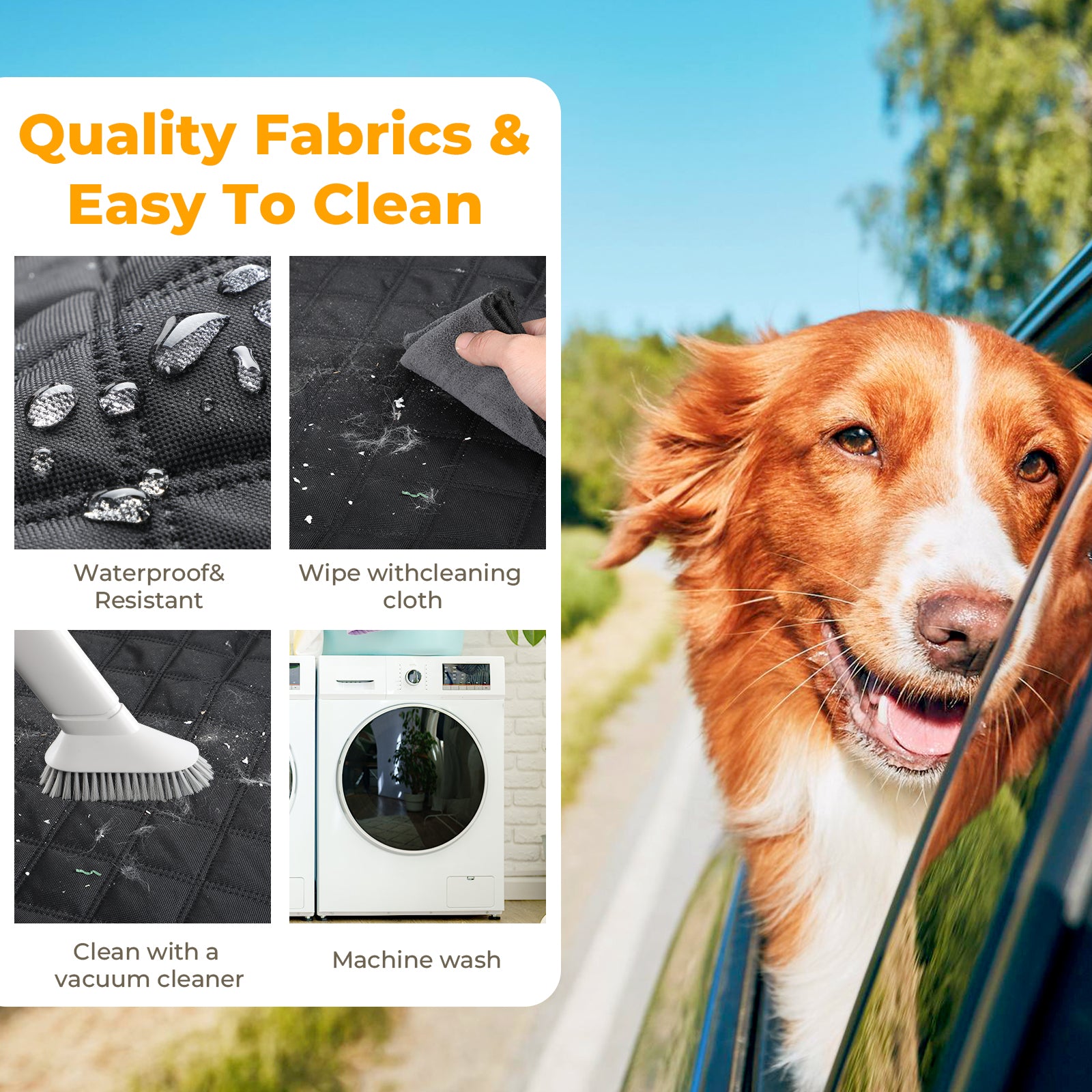 Pecute Non-slip Leather Dog Car Seat Cover