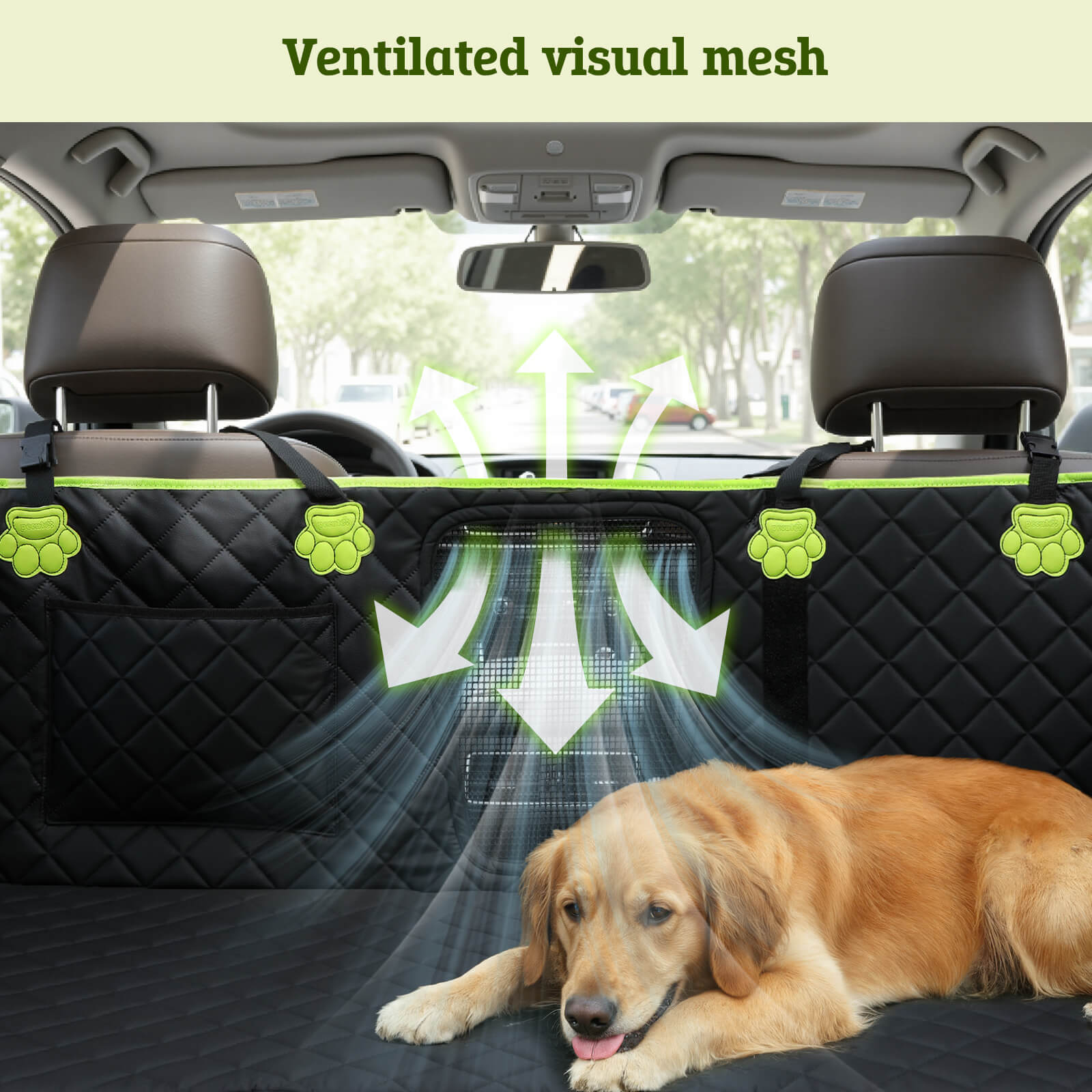 Pecute 2-in-1 Dog Car Seat Cover for Back Seat Transform to Passenger Mode