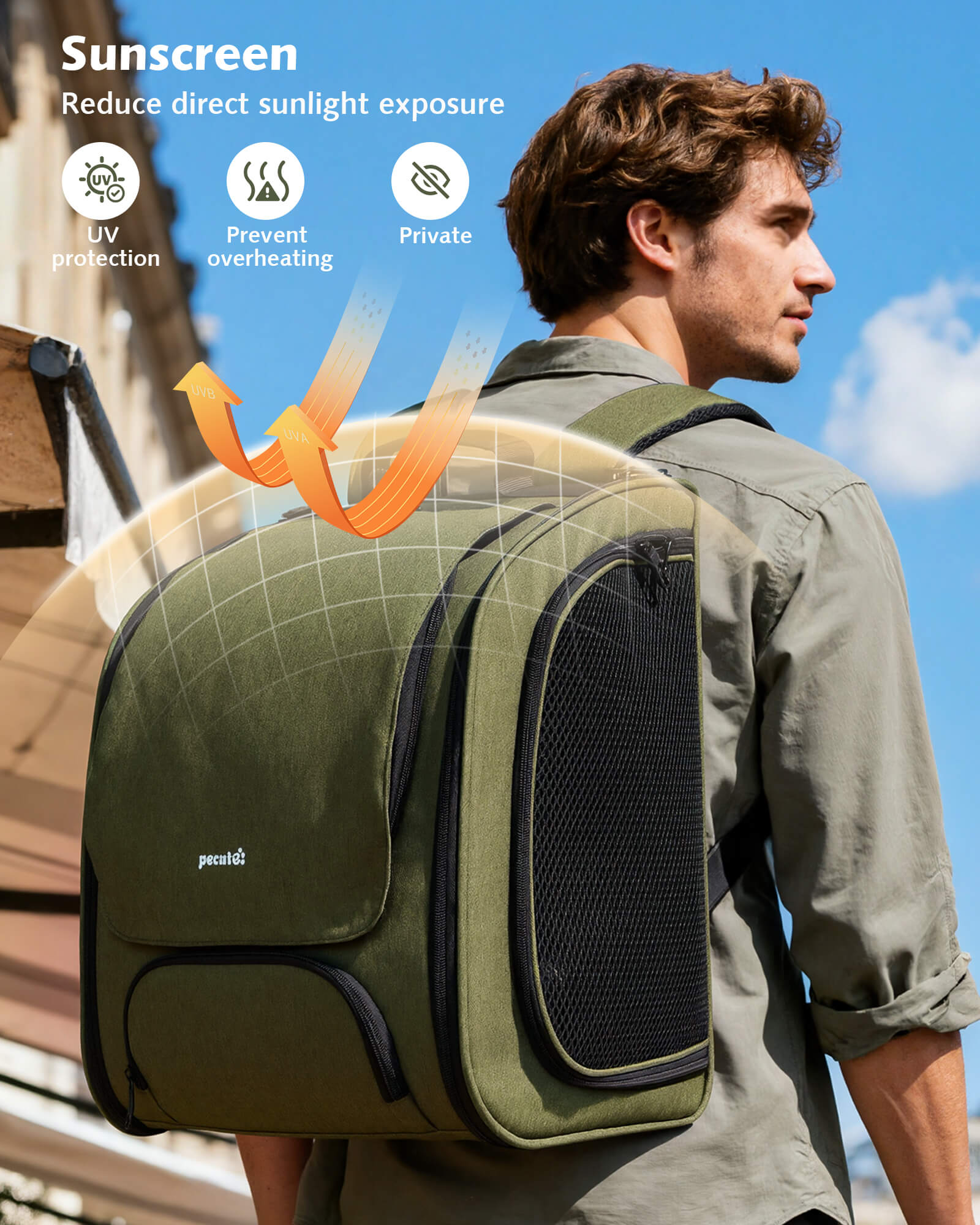 Pecute Expandable Bubble Cat Backpack Carrier Large Space Breathable Cat Carrier