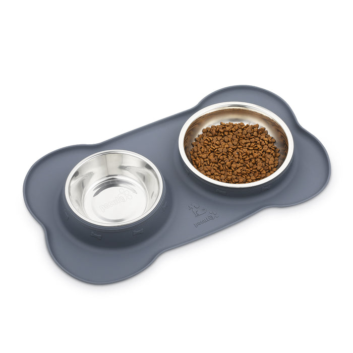 Pecute Non Slip Stainless Steel Double Bowls