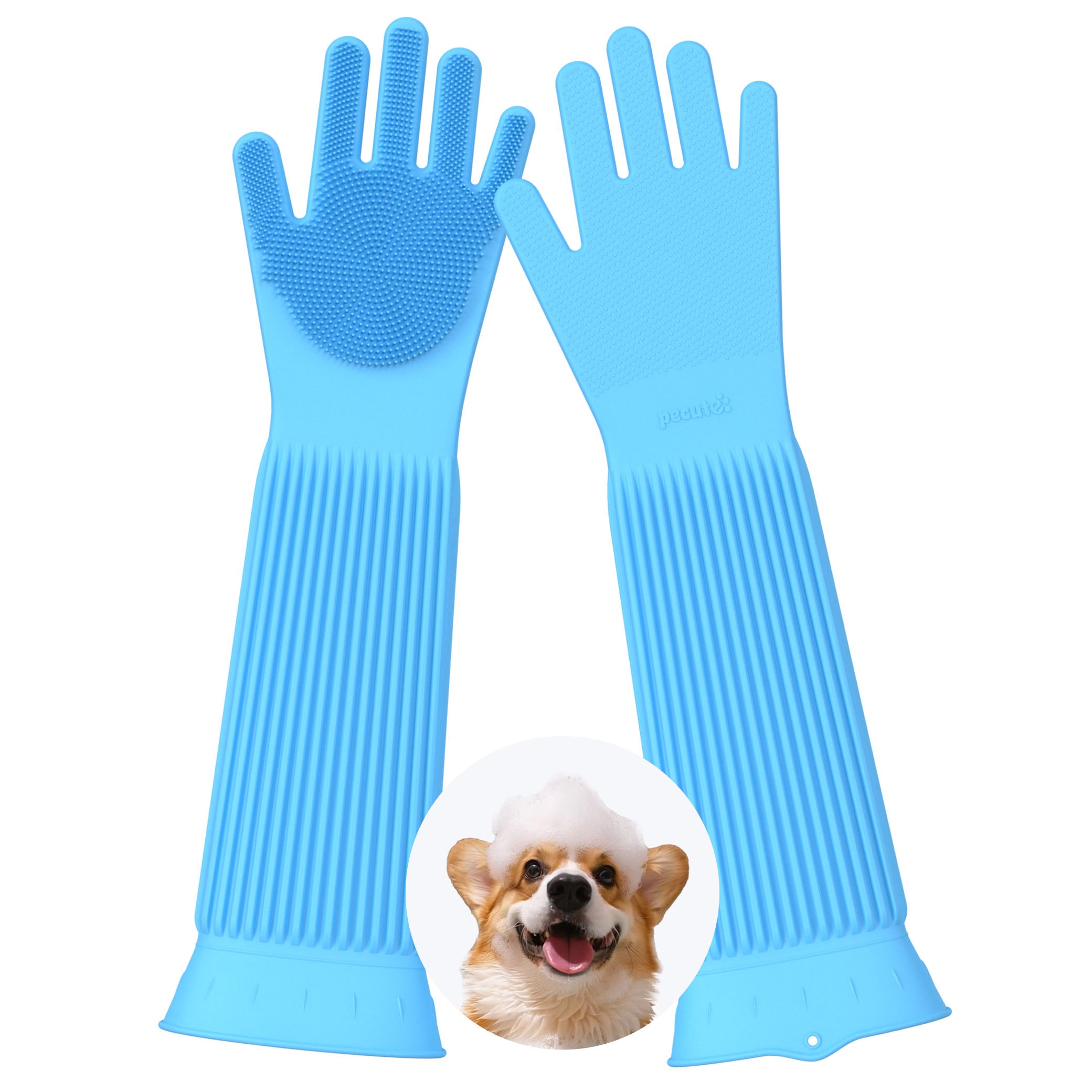 Pecute Extension Dog Wash Mitt Bade- und Fellpflegehandschuhe