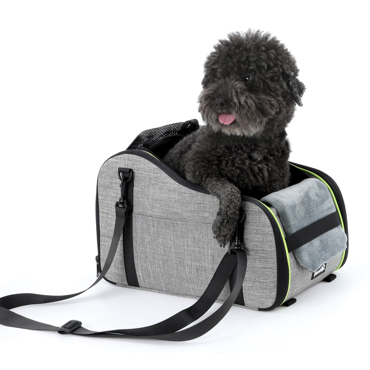 Sac de transport pour animaux de compagnie avec accoudoir central de voiture Pecute gris