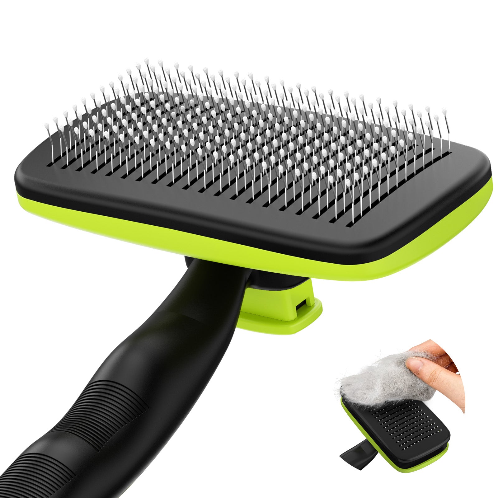 Pecute L size Self Cleaning Pet Grooming Brush Massage Particles