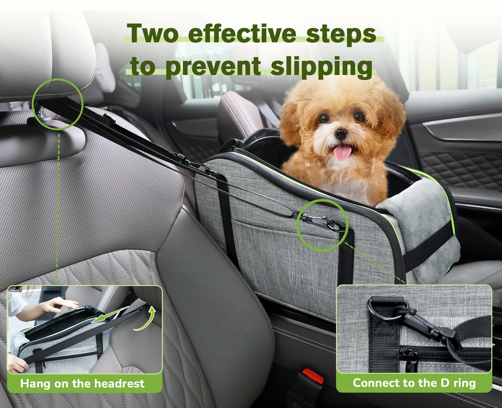 Pecute Car Center Armrest Pet Carrier Bag Gray