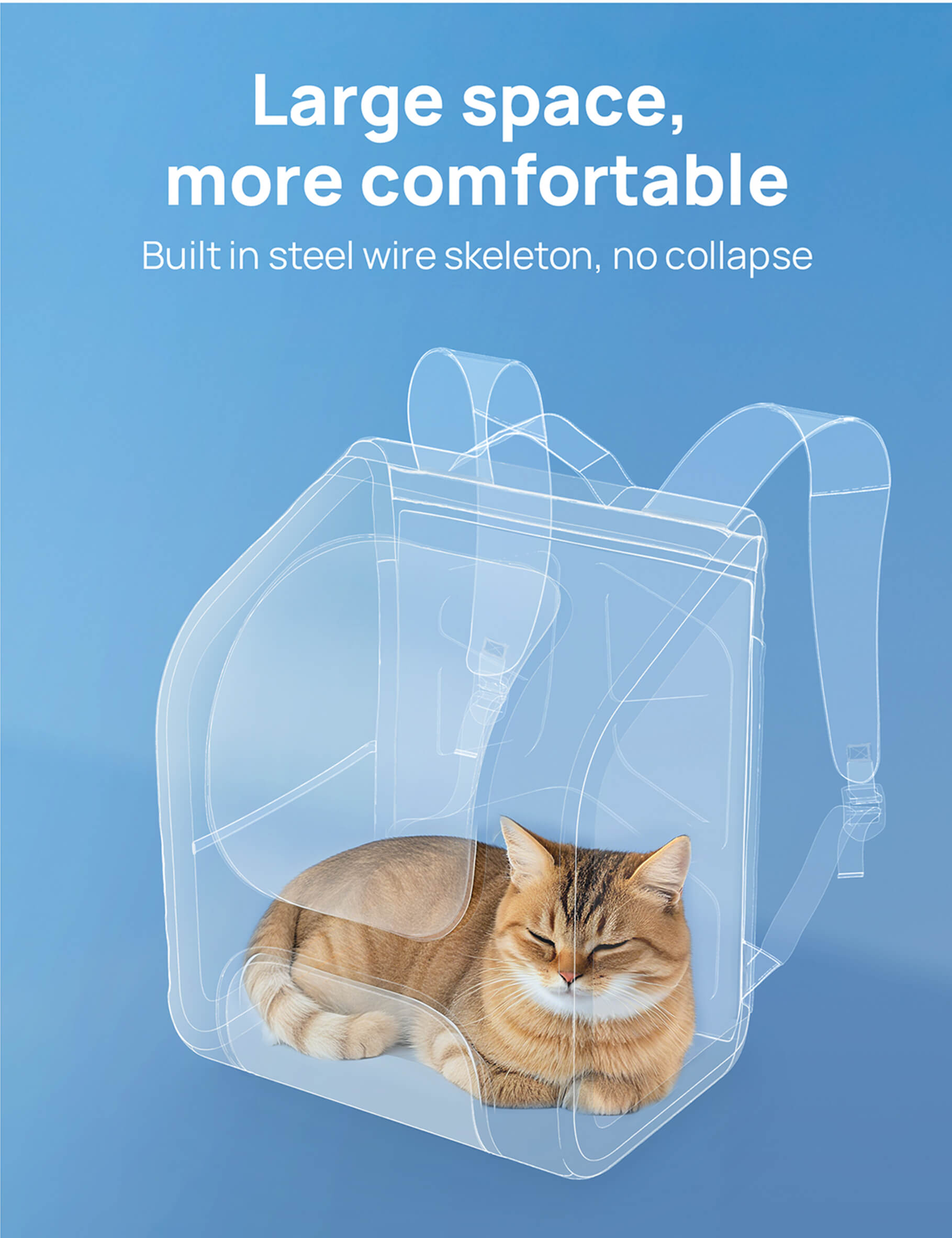Pecute Expandable Bubble Cat Backpack Carrier Large Space Breathable Cat Carrier