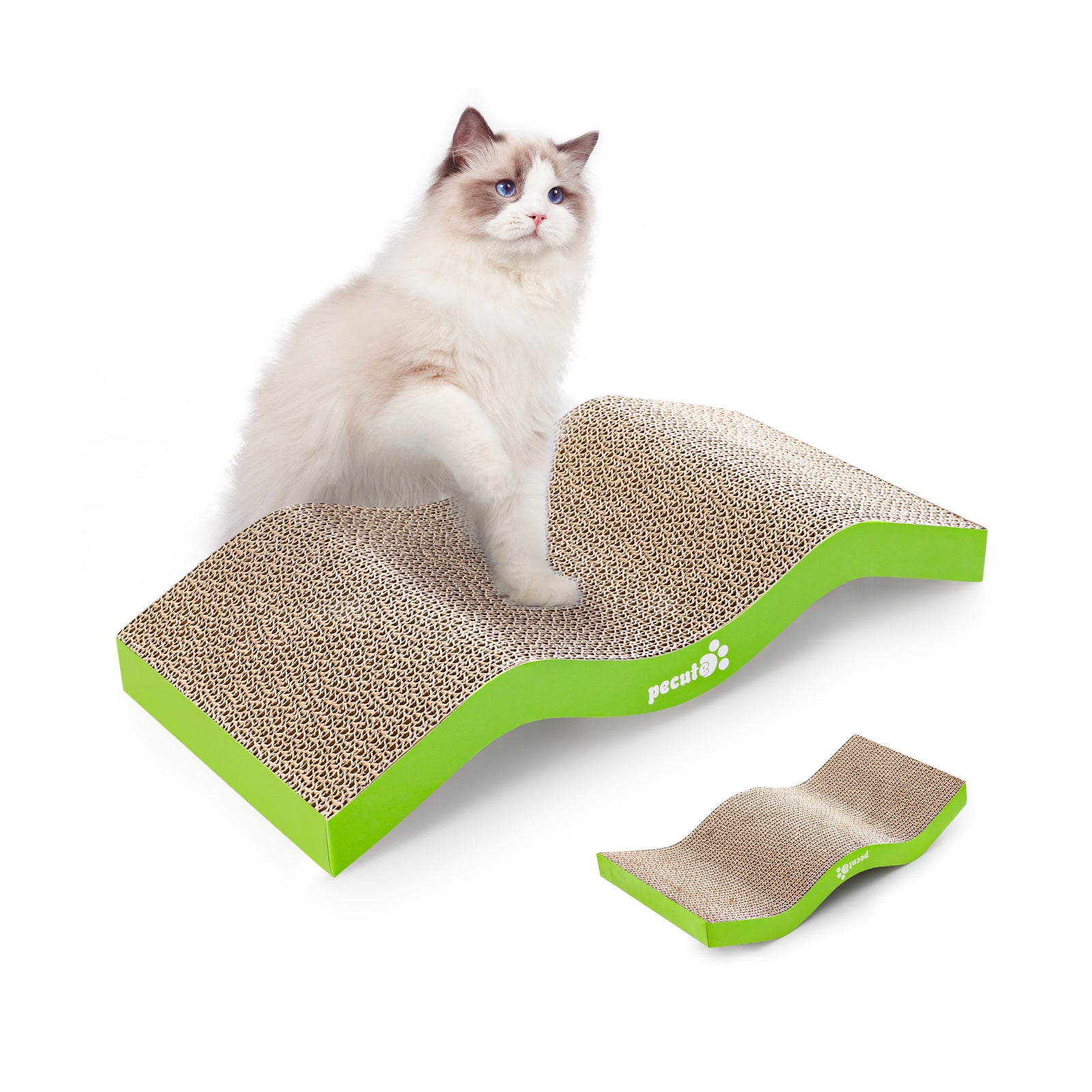 Pecute Wavy Shape Double-Sided Cat Scratcher Replacement Board