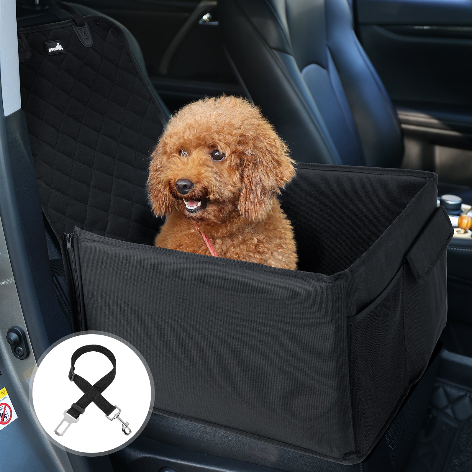 Pecute Seggiolino Auto per Cani Extra Stabile 43x43x75cm