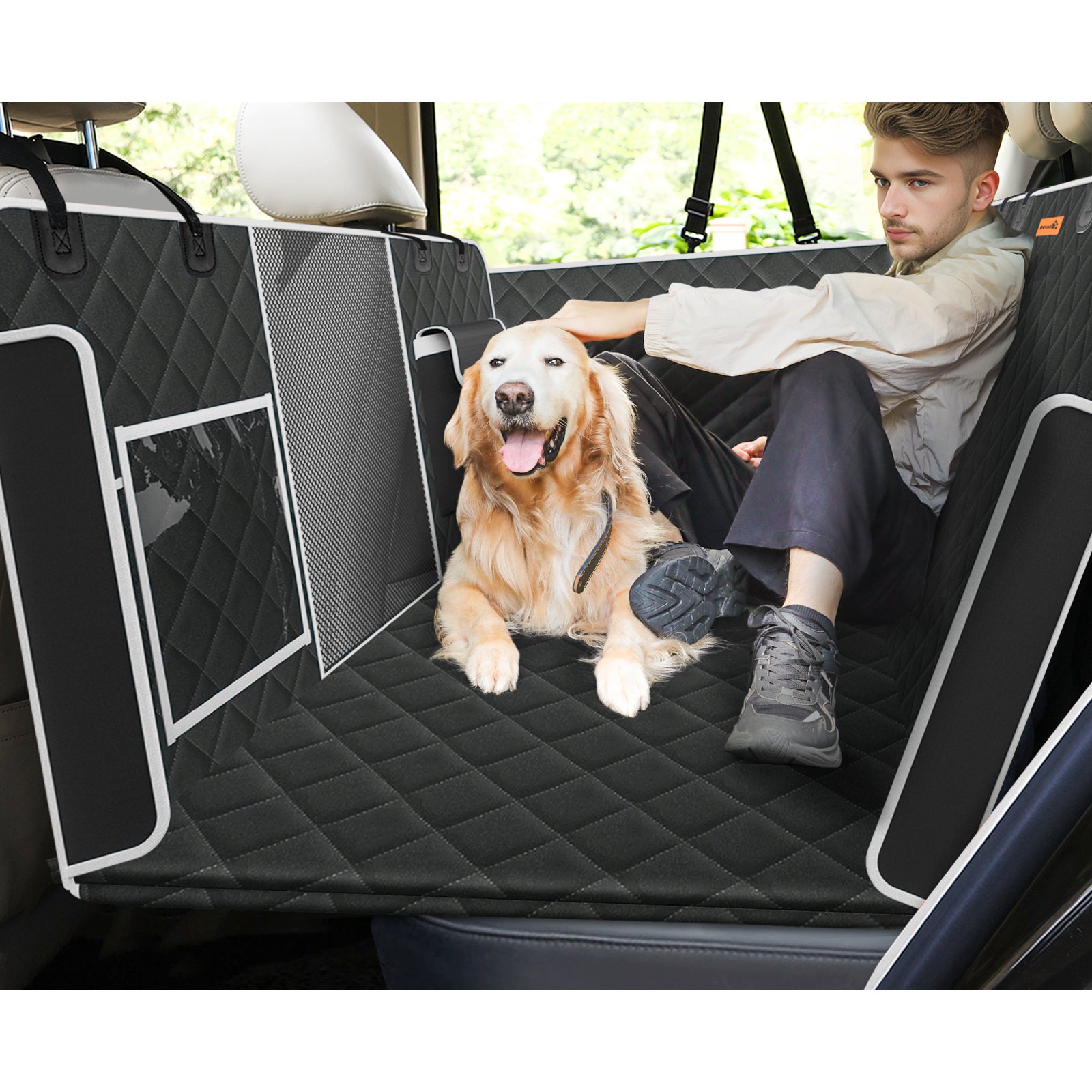 Pecute Dog Car Seat Cover with Hard Bottom