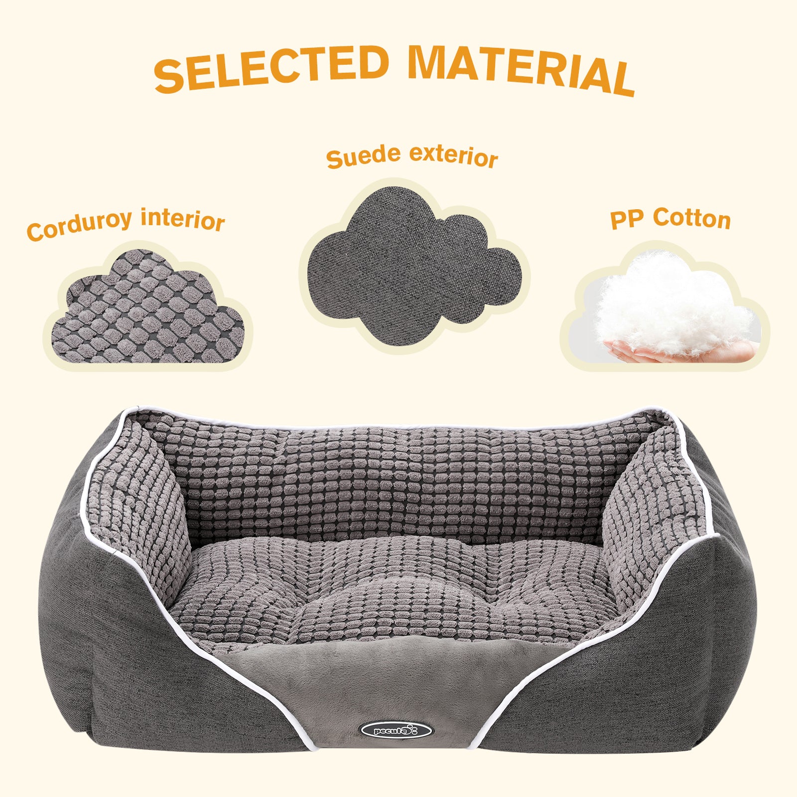 Pecute S-L Plush Pet Bed for Cats Small Dogs