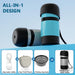 Pecute Grey Portable Dog Water Bottle with Food Container (650ml+150ml).