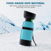 Pecute Blue Portable Dog Water Bottle with Food Container (650ml+150ml).