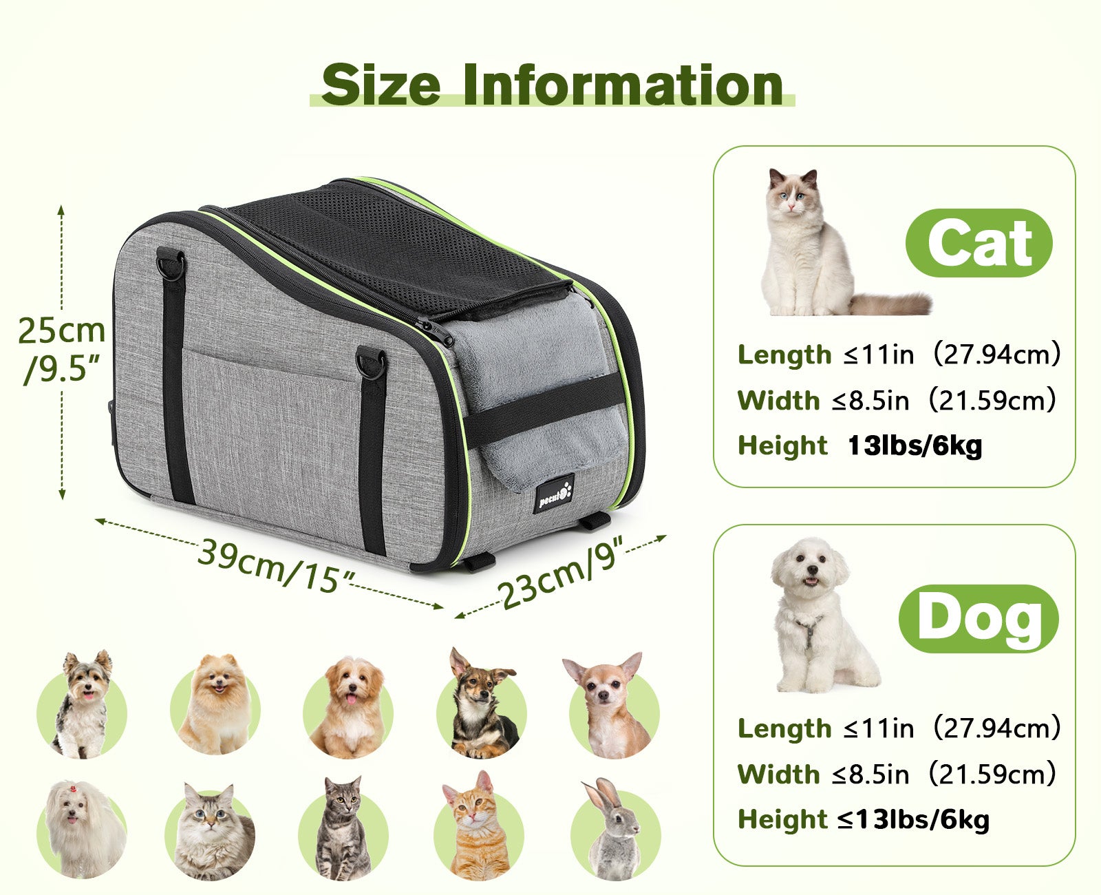 Sac de transport pour animaux de compagnie avec accoudoir central de voiture Pecute gris