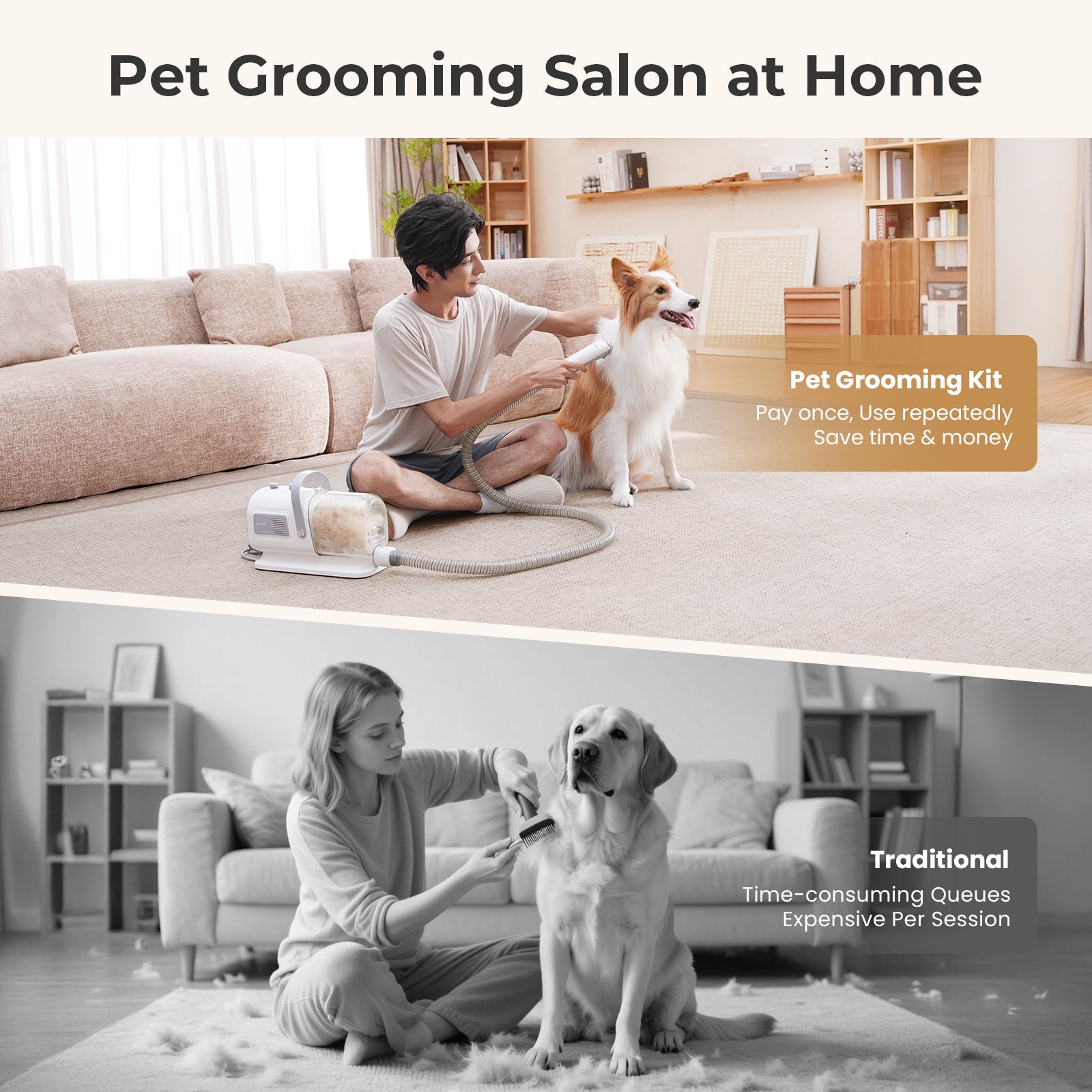 Pecute 7-in-1 Dog Grooming Vacuum&Dryer for Shedding Grooming
