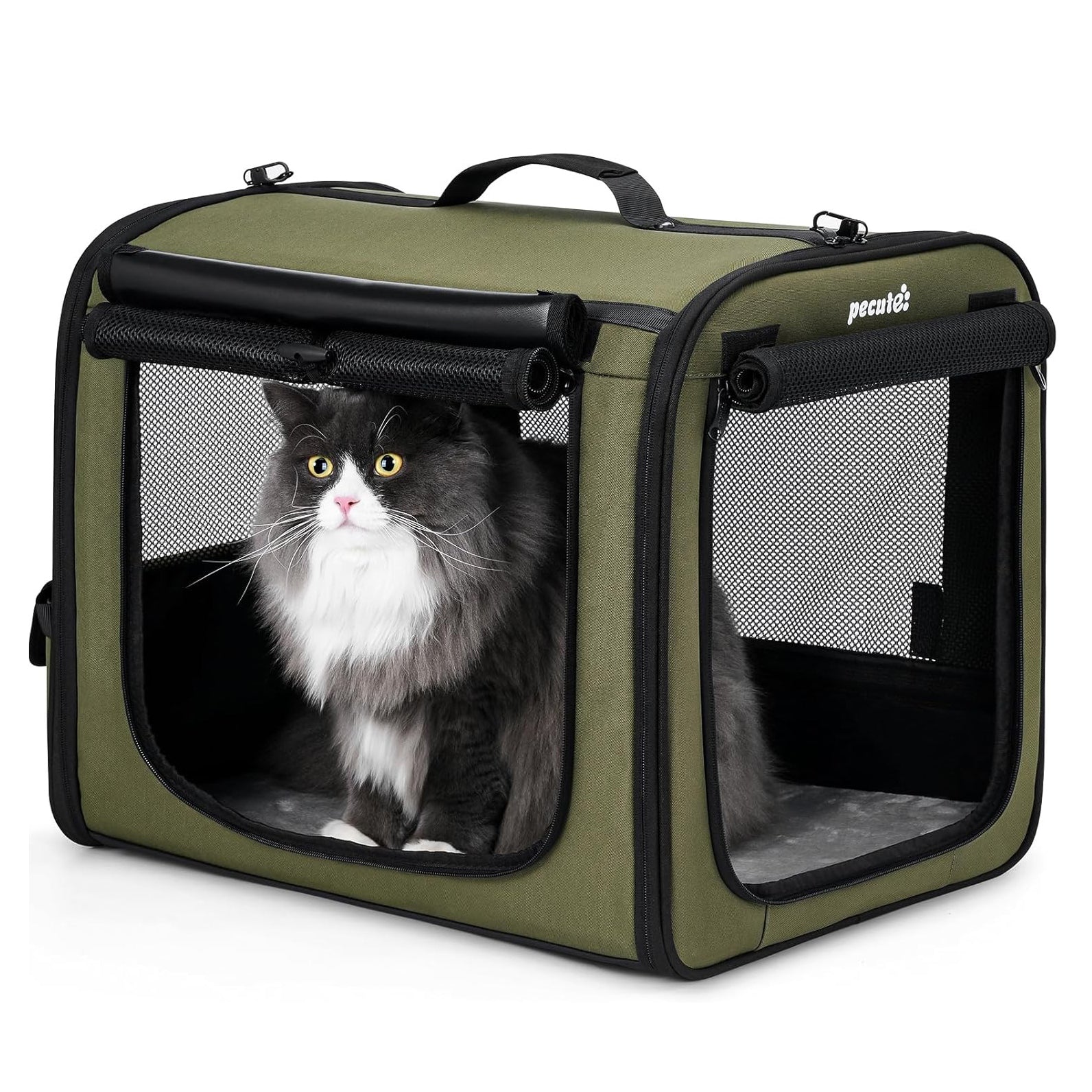 Pecute Portable Dog Car Carrier Crate Transportation Carrier Light Weight