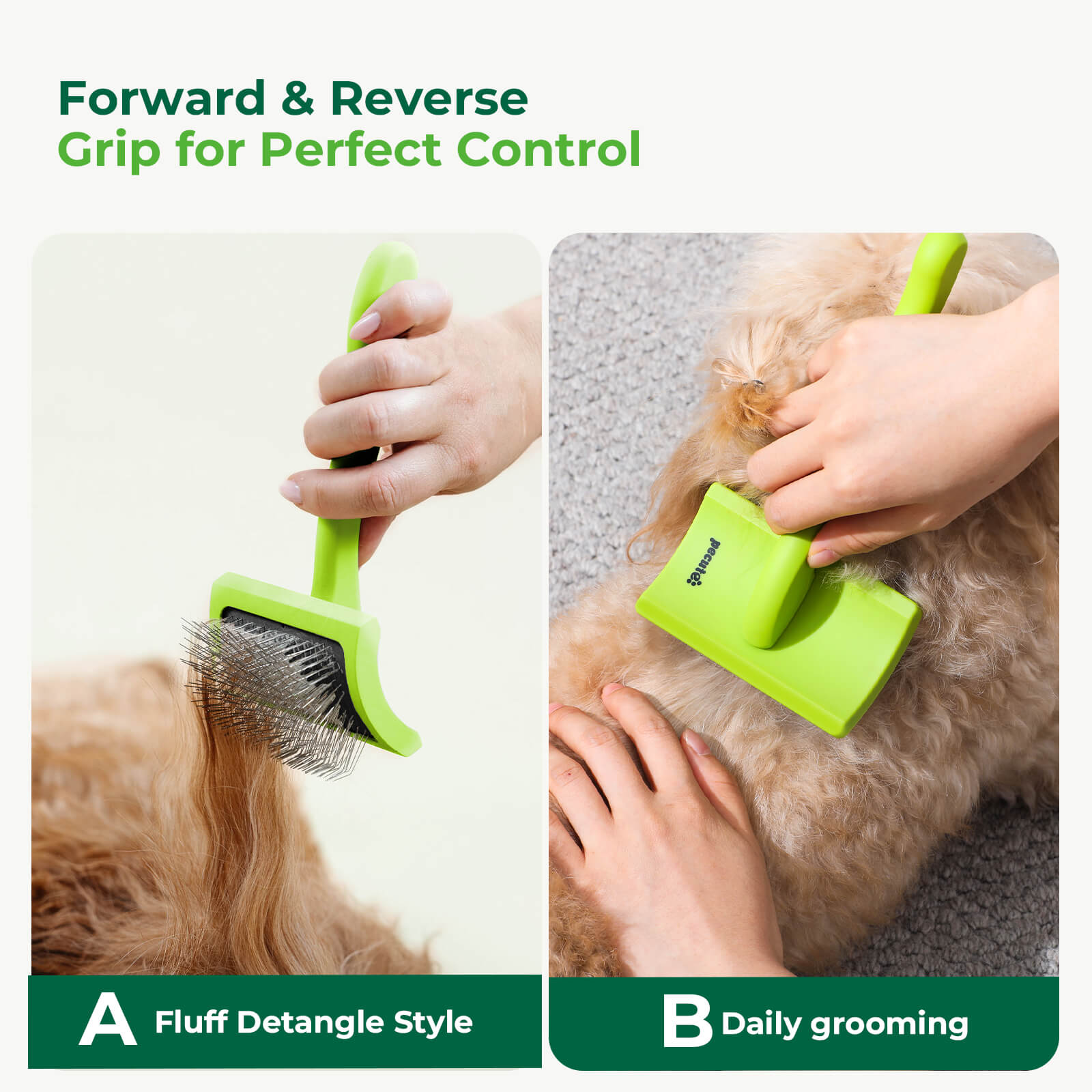 Pecute Professional Slicker Brush for Dogs & Pet Comb Grooming Dog Brush