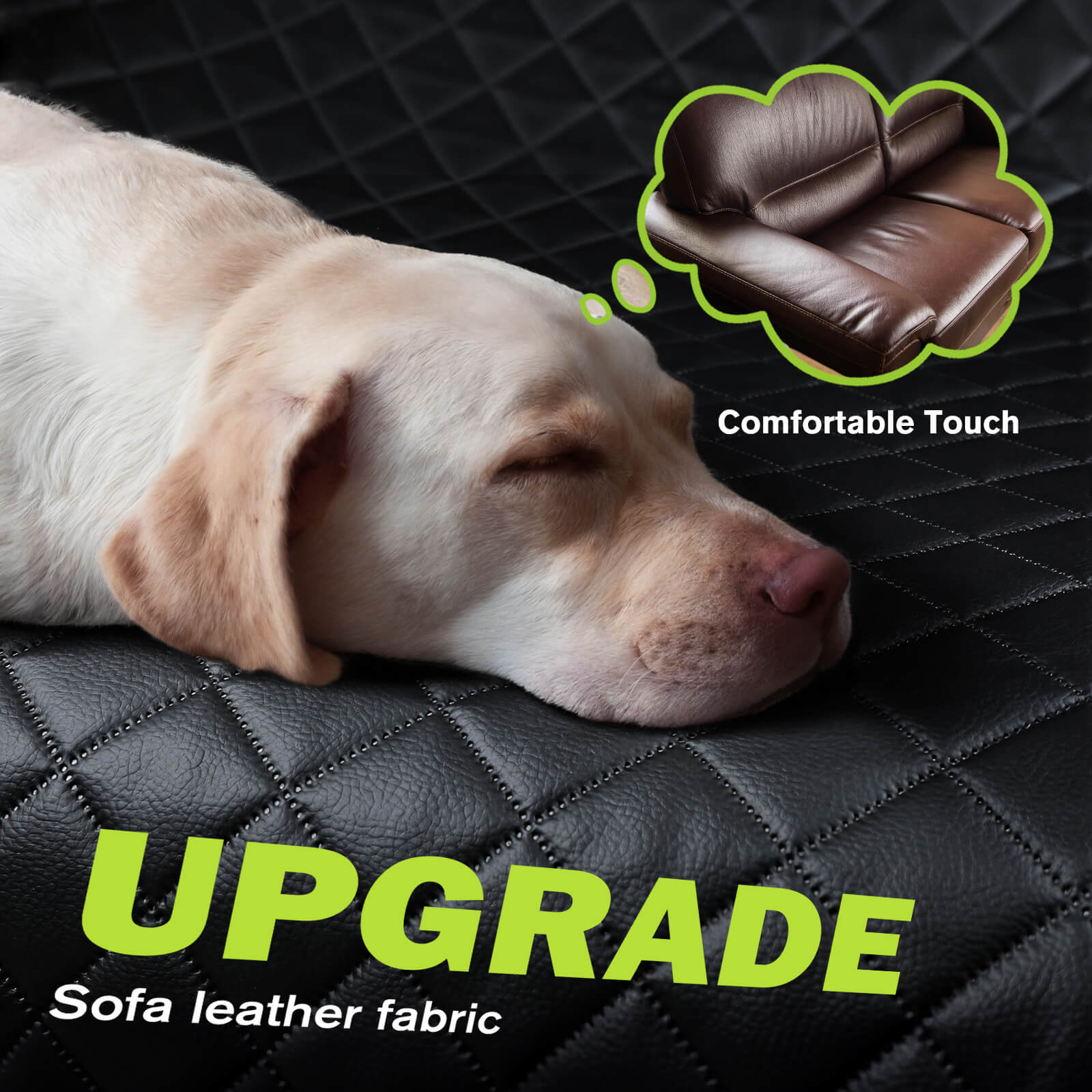 Pecute Full Surrounded Dog Car Seat Cover for Back Seat, Car Window Fixing for Maximum Car Protection