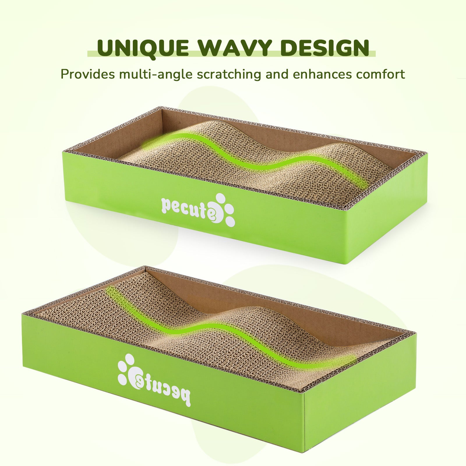 Pecute Wavy Shape Double-Sided Cat Scratcher Scratching Board