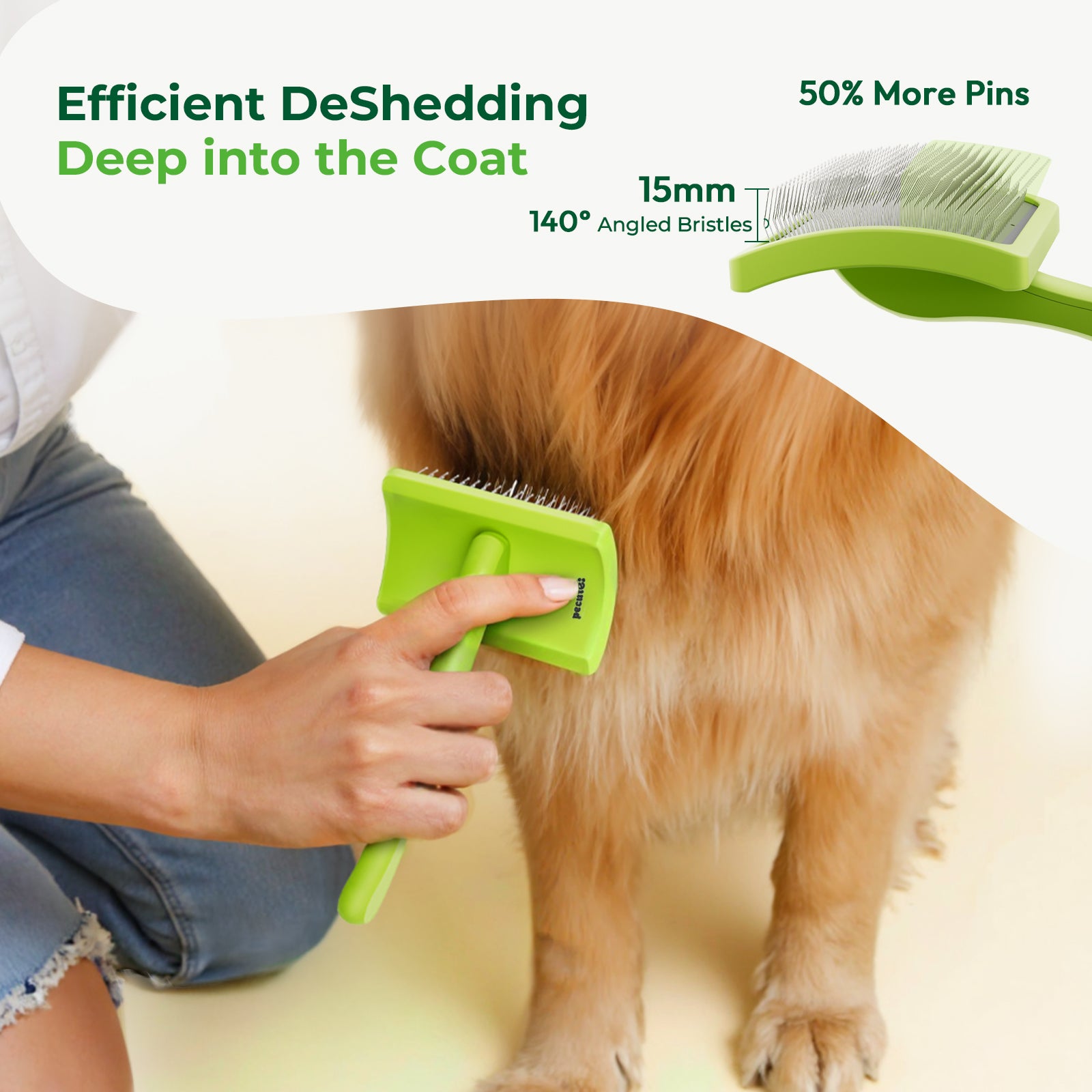Pecute Professional Slicker Brush for Dogs & Pet Comb Grooming Dog Brush