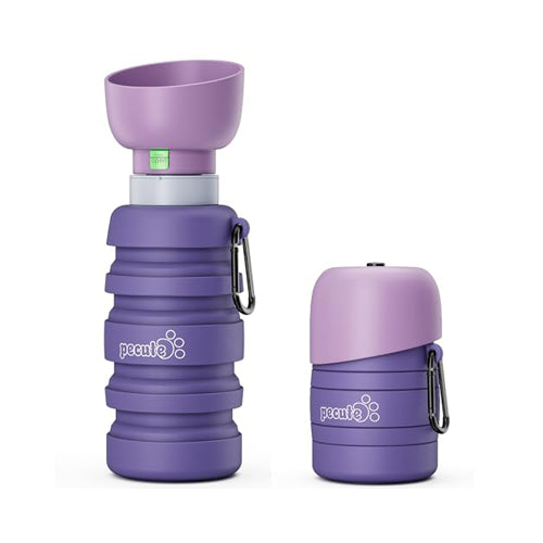 Pecute Foldable Dog Water Bottle 850ml (Pink)