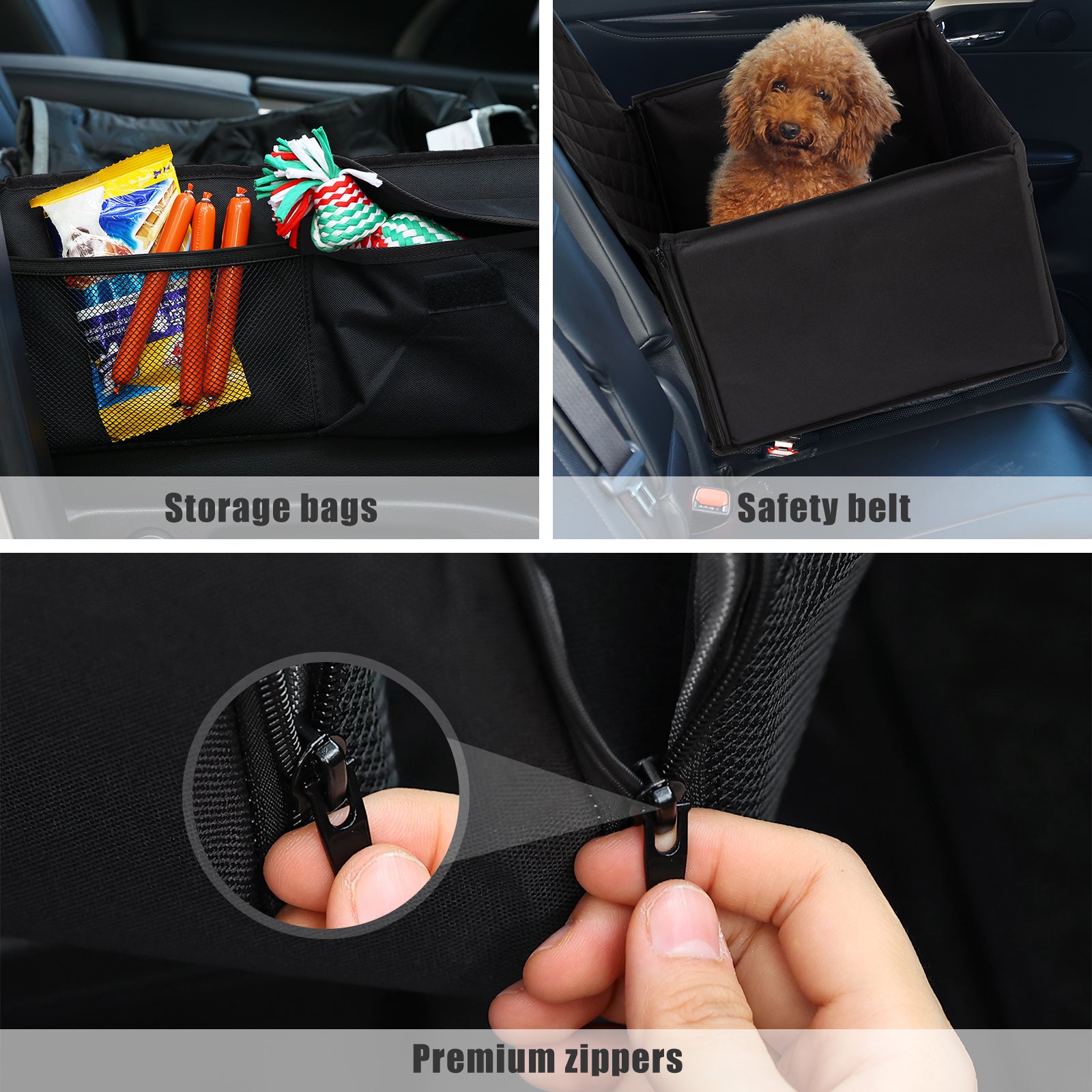 pecute Silla de Coche para Perros Extra Estable 43x43x75cm