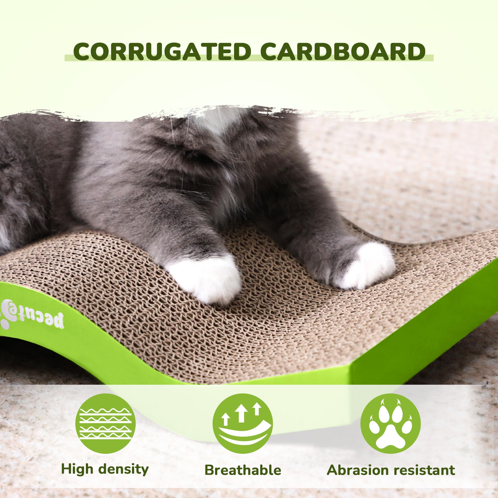 Pecute Wavy Shape Double-Sided Cat Scratcher Replacement Board