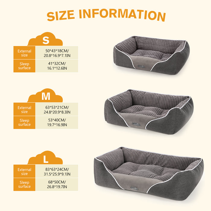 Pecute Plush Pet Bed for Cats Small Dogs M(53×63×21cm)