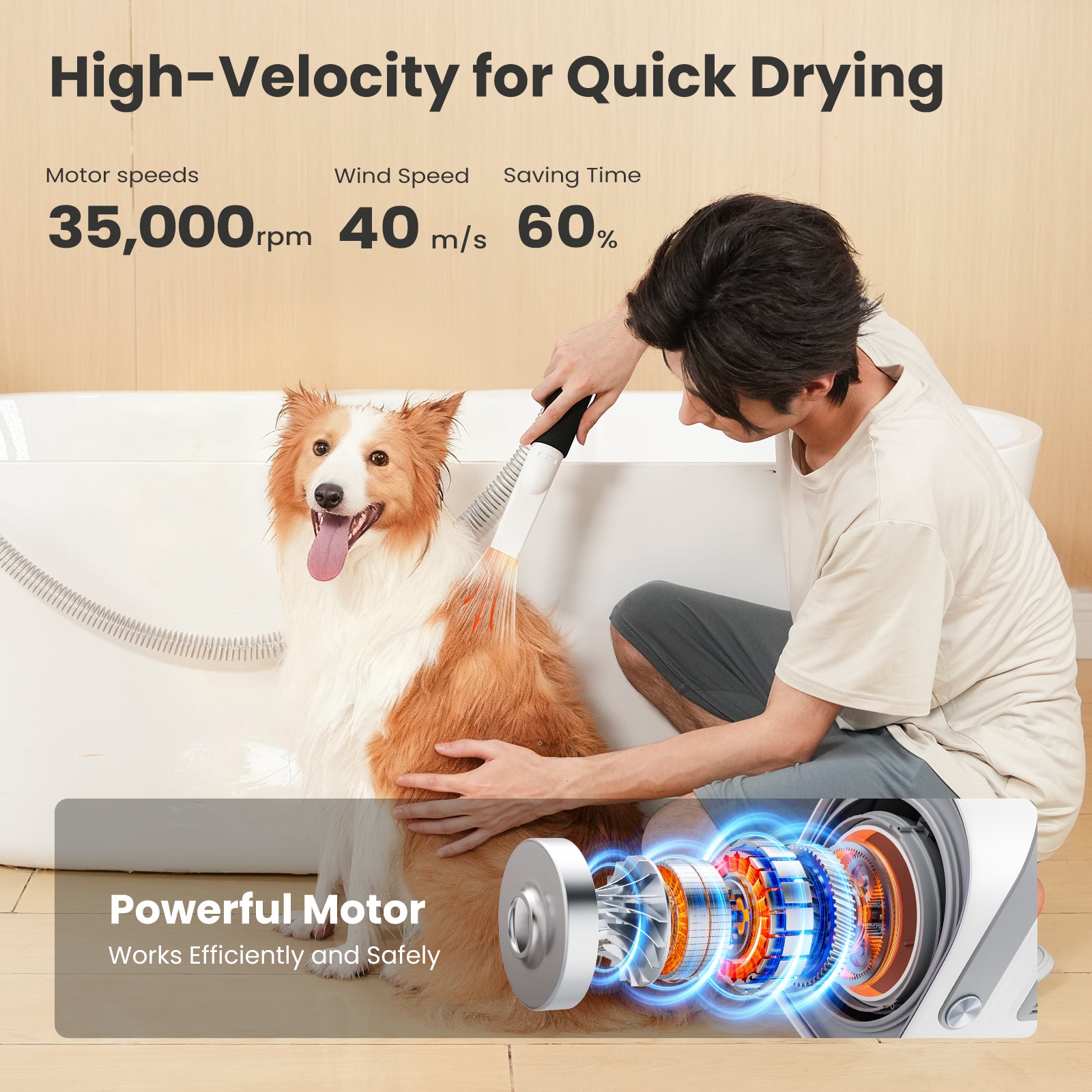 Pecute 7-in-1 Dog Grooming Vacuum&Dryer for Shedding Grooming