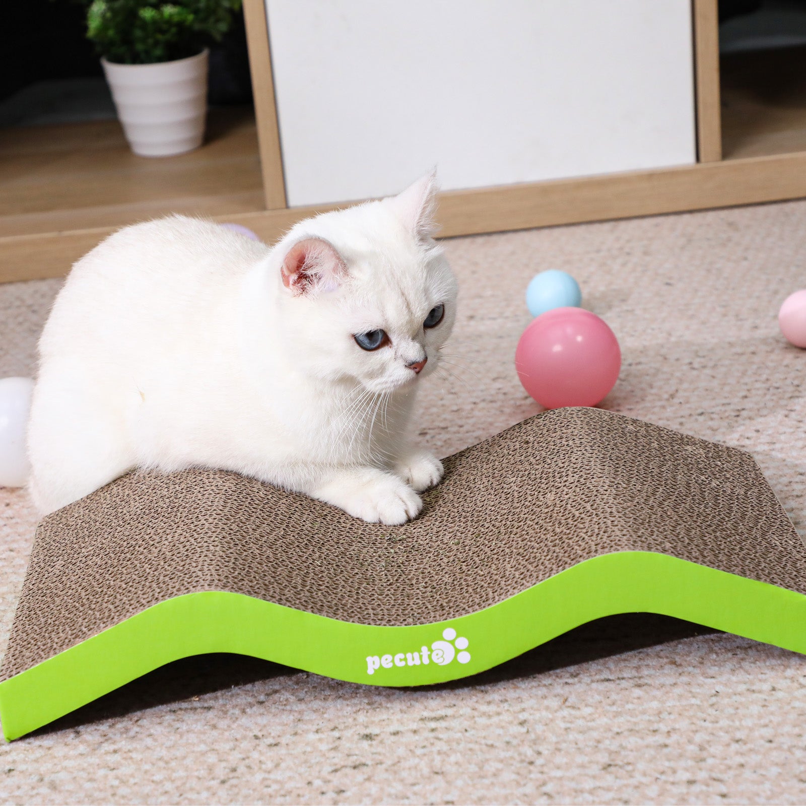 Pecute Wavy Shape Double-Sided Cat Scratcher Replacement Board