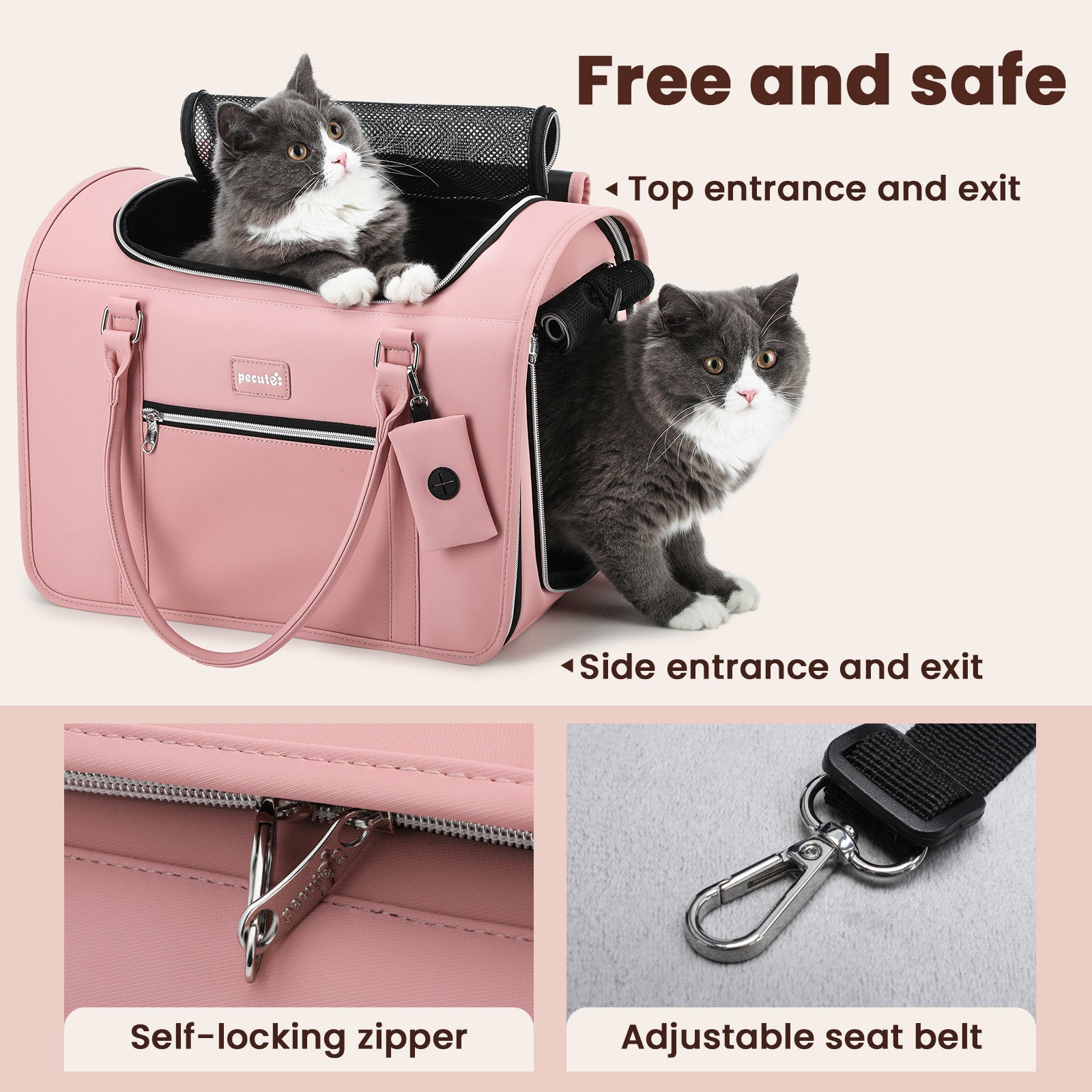 Pecute New PU Handbag Cat Carrier