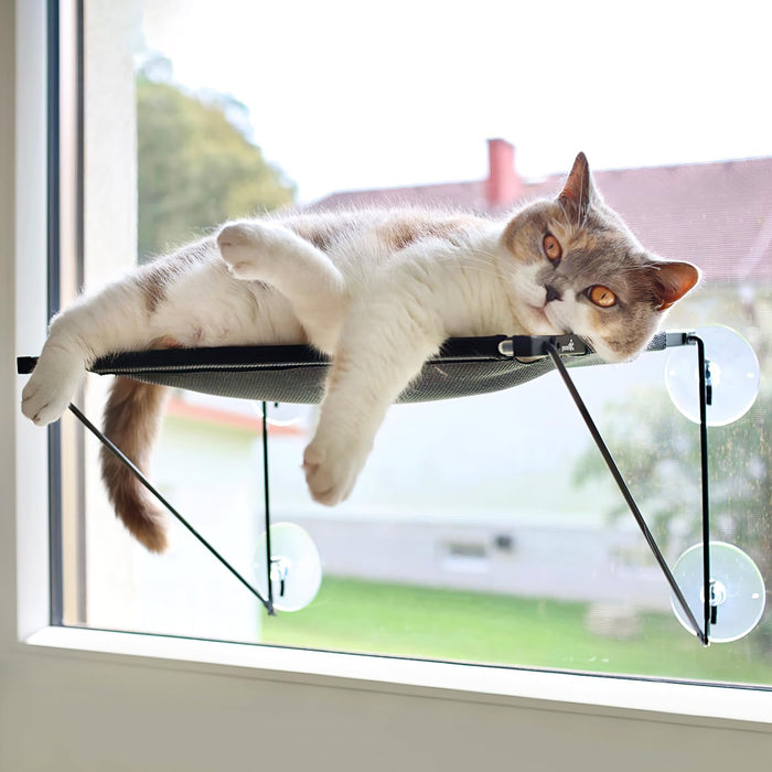 Amaca per gatti Pecute Sunny Seat con telaio in acciaio inossidabile