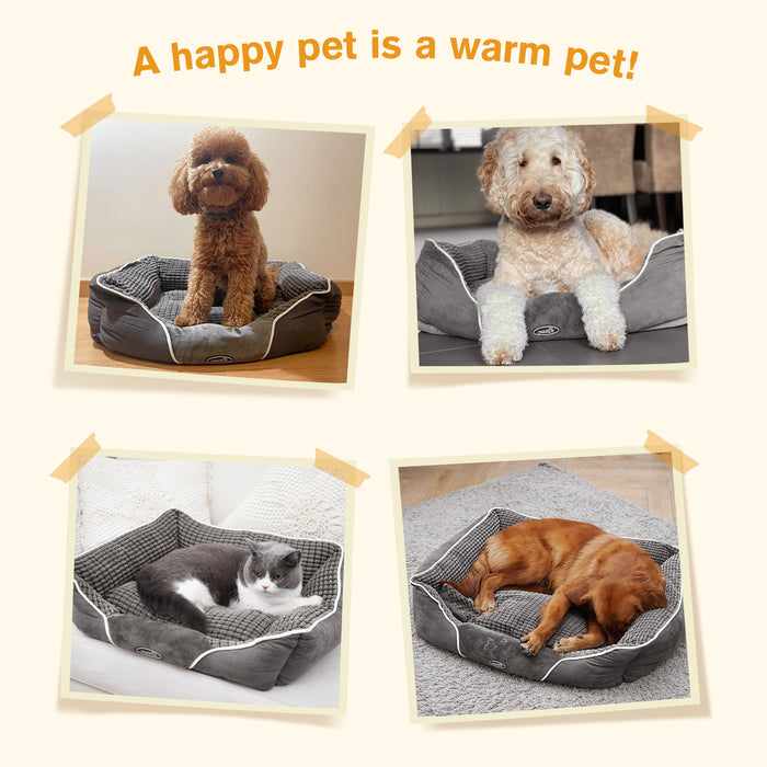Pecute Plush Pet Bed for Medium Dogs L(80×66×23cm)